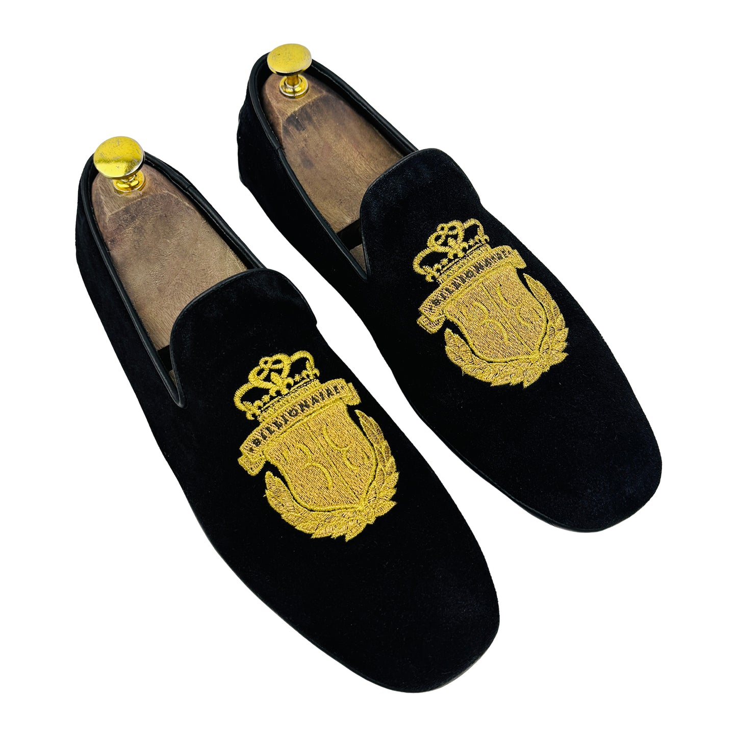 Billionaire Men's Black Velvet Loafers (Size 41)