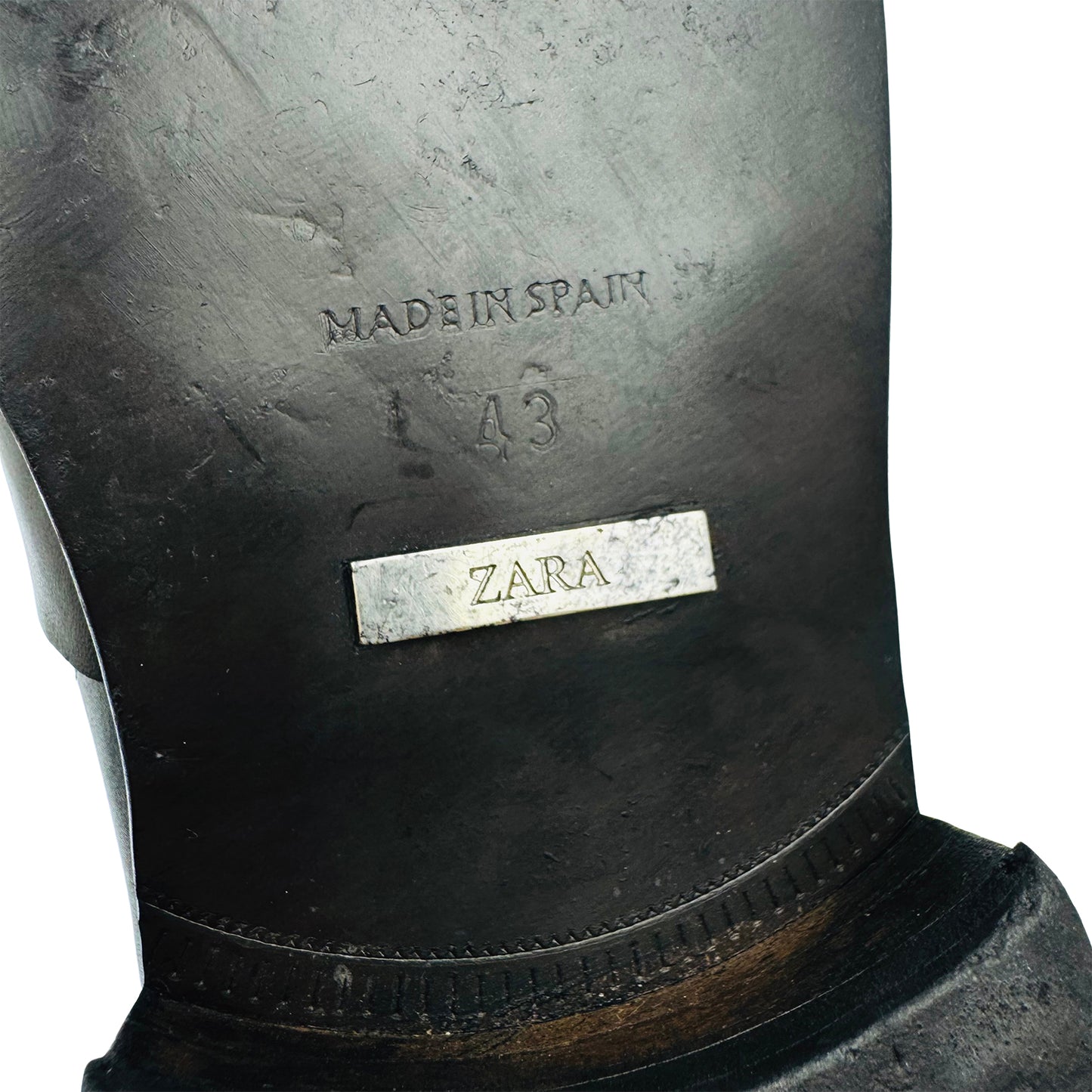 ZARA Men's Black Leather Spain Made Loafer (Size 43)