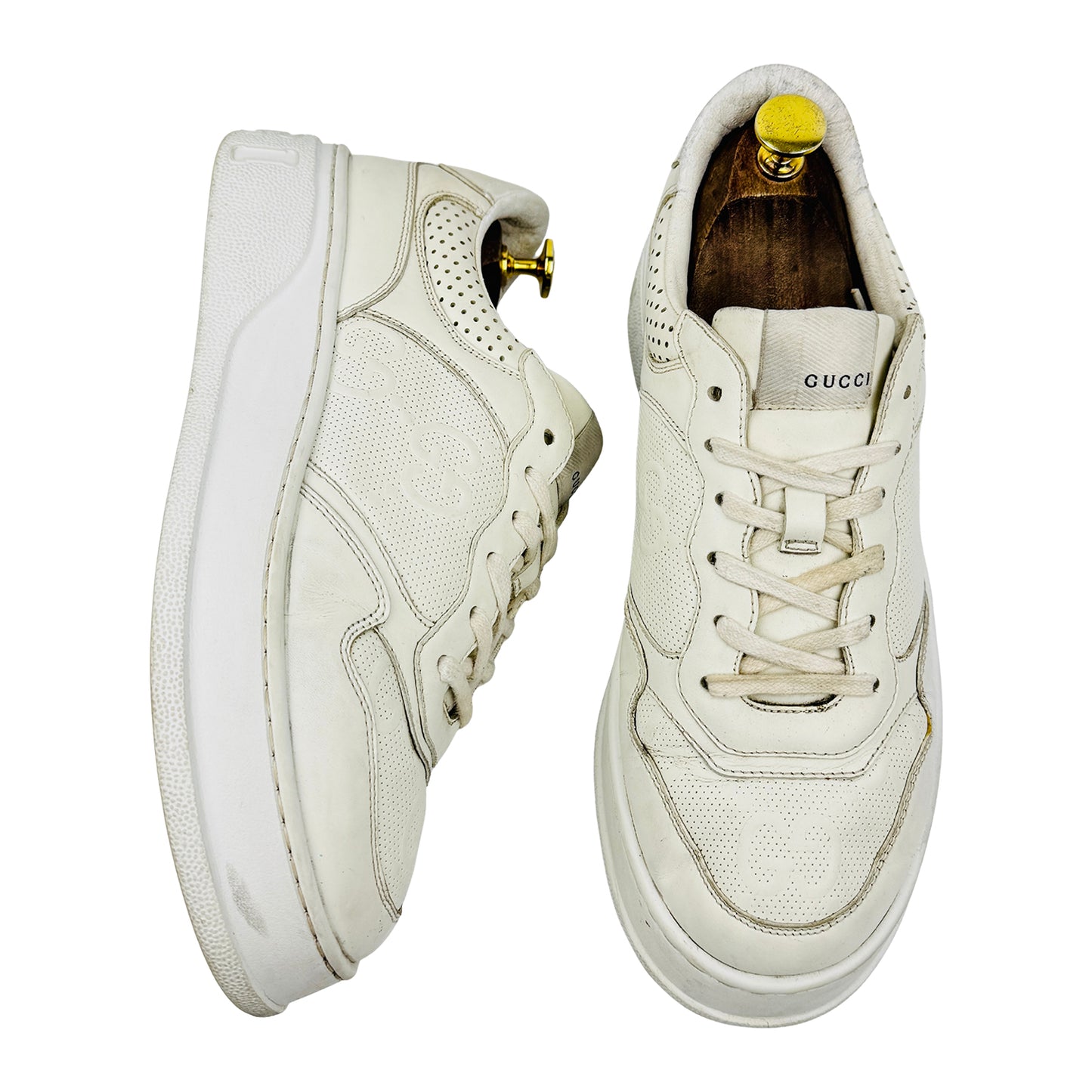 Gucci Men's Off-White Low-Top Sneakers (Size 42)