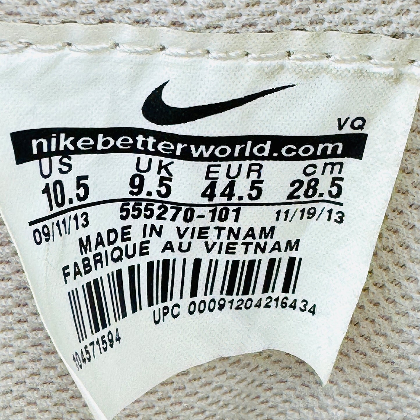 Nike Toki Low Lam 'Beige' Sneakers (Size 44.5) - 555270-101