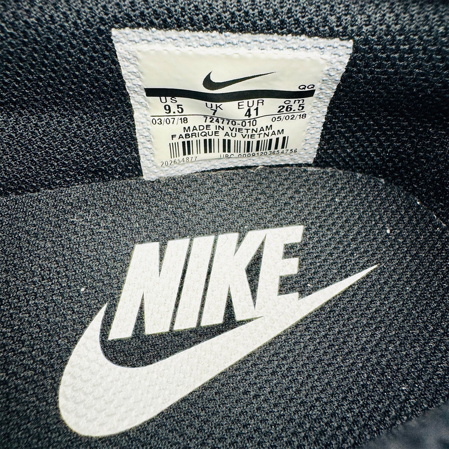 Nike Toki Slip Canvas 'Black White' Shoes (Size 41) - 724770-010