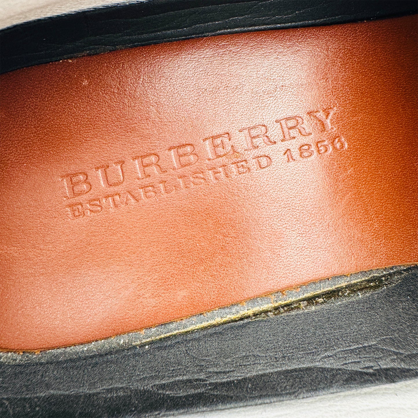 Burberry Men's Check Pattern Leather Loafers (Size 42/42.5)