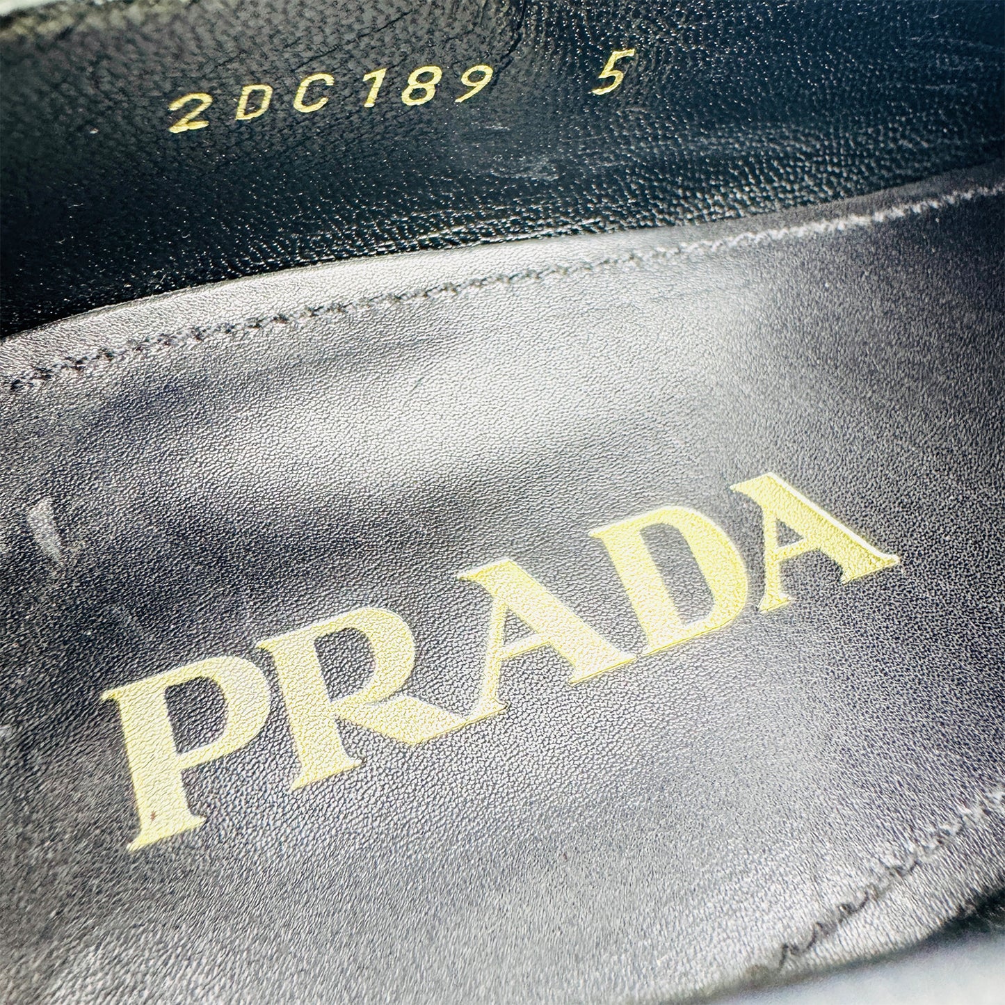 Prada Men's Black Leather Loafers (Size 39.5/40) - 2DC189