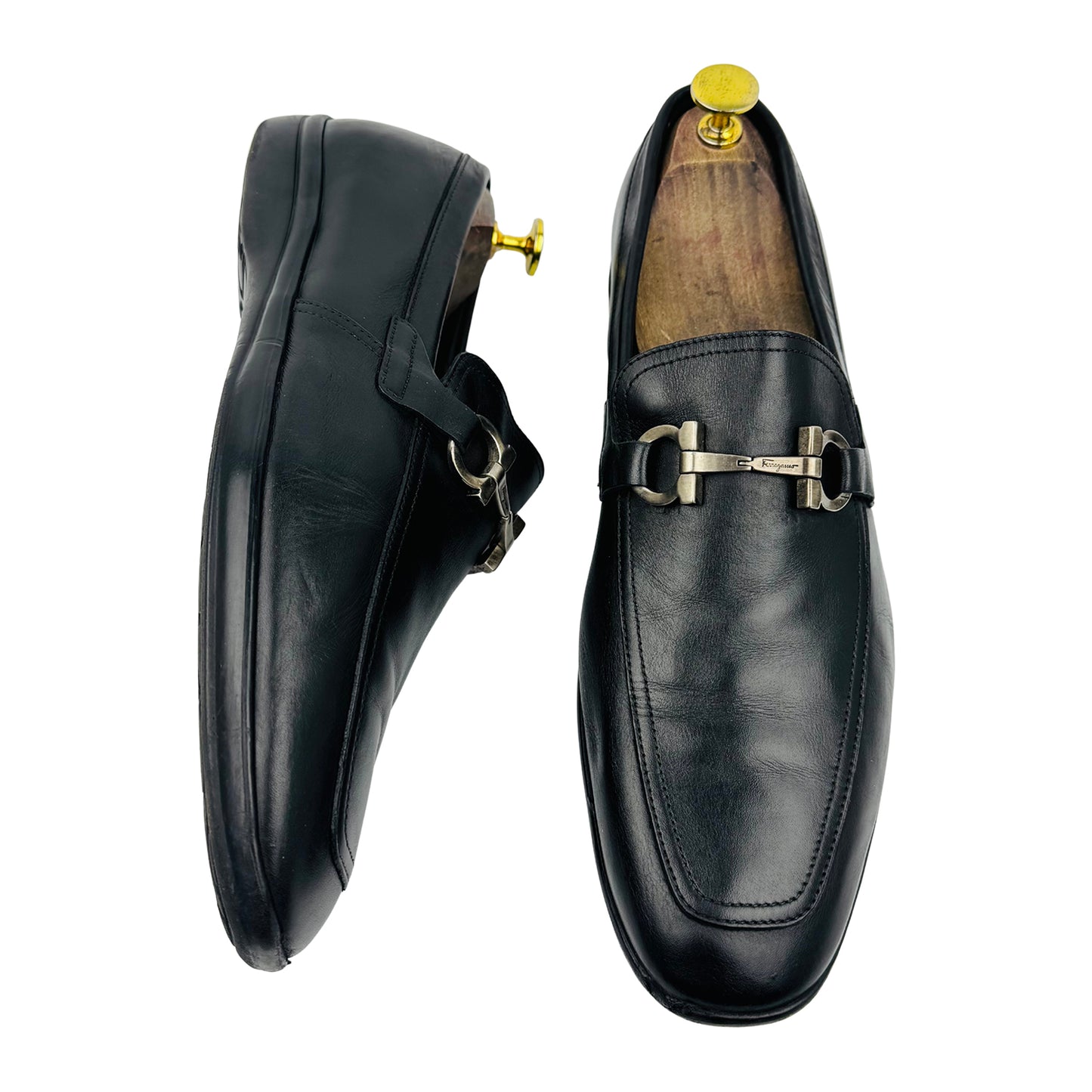 Salvatore Ferragamo Black Gancini Bit Loafer (Size 42.5)