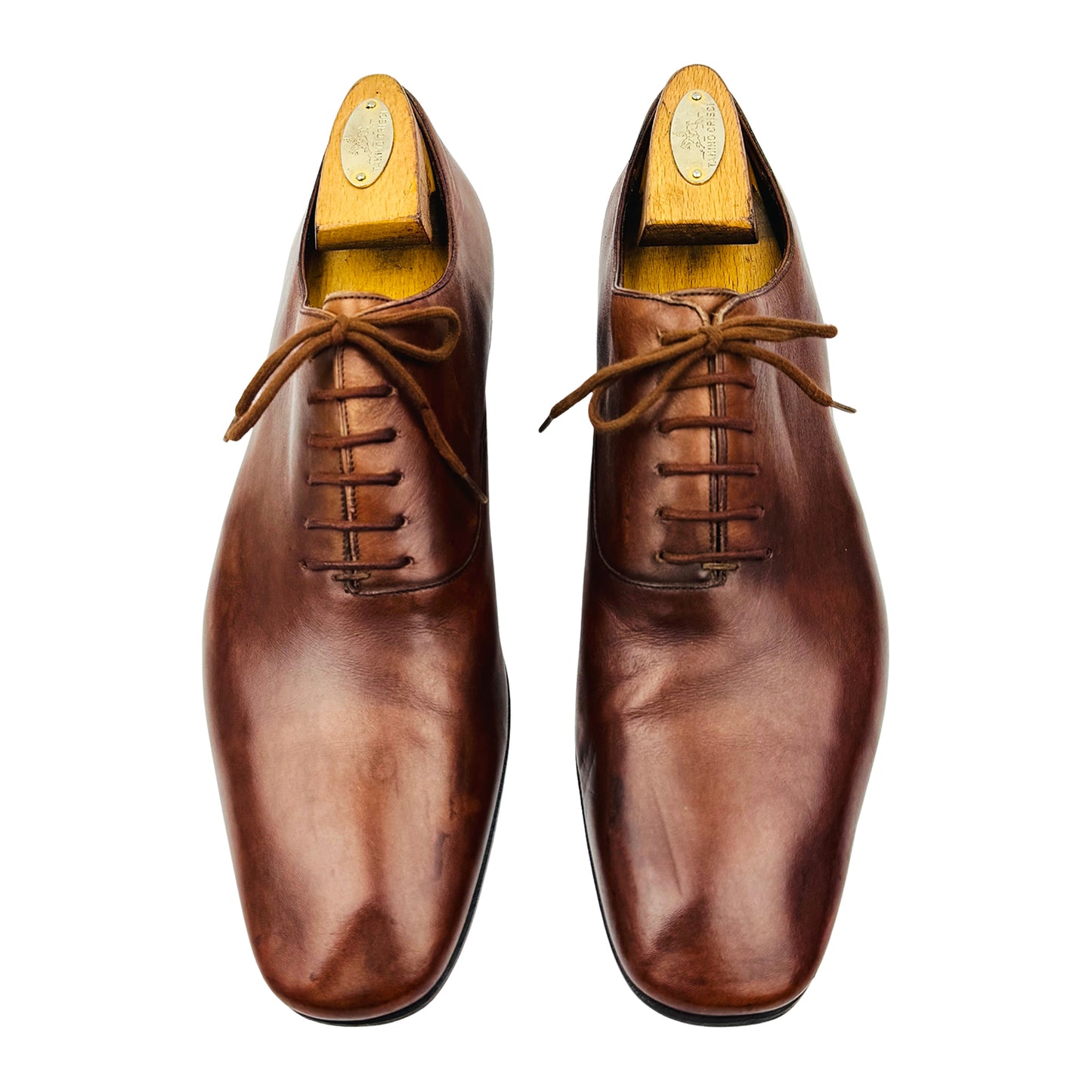 Gucci Burnished Brown Leather Italian Oxfords (Size 41.5)