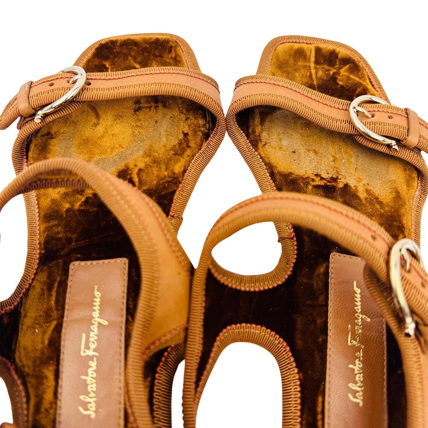 Salvatore Ferragamo Brown Leather Sandals (Size 38/38.5)