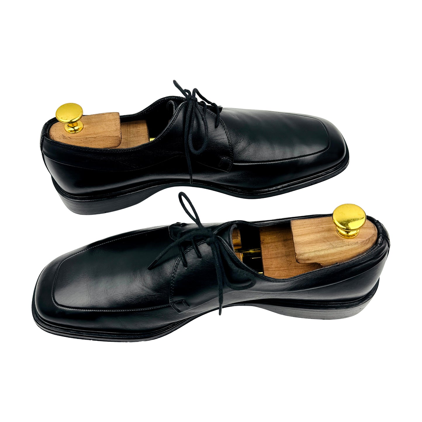 Salvatore Ferragamo Black Leather Derby Shoes (Size 42)