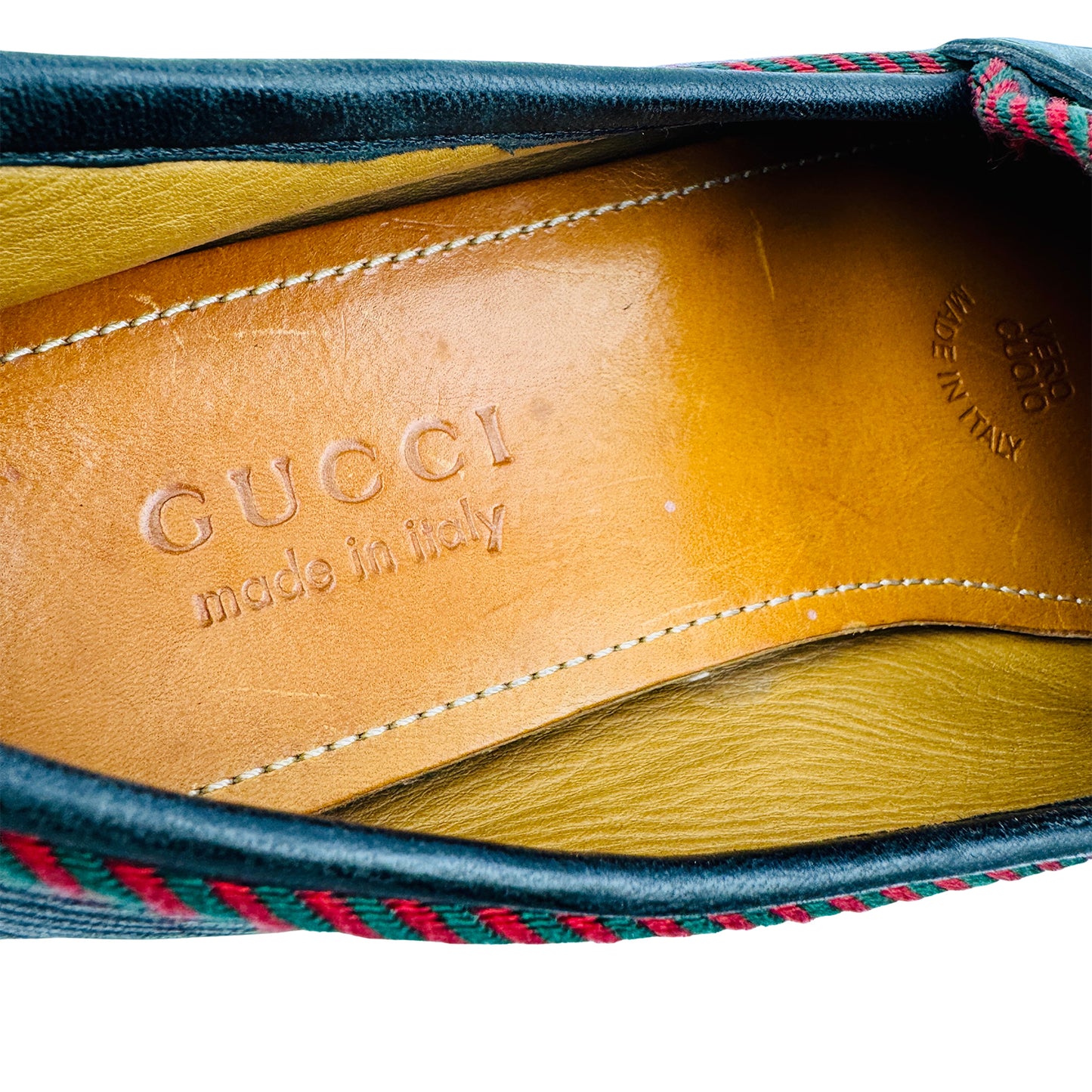 Gucci Bee Embroidered Black Leather Loafers (Size 41) - 497117