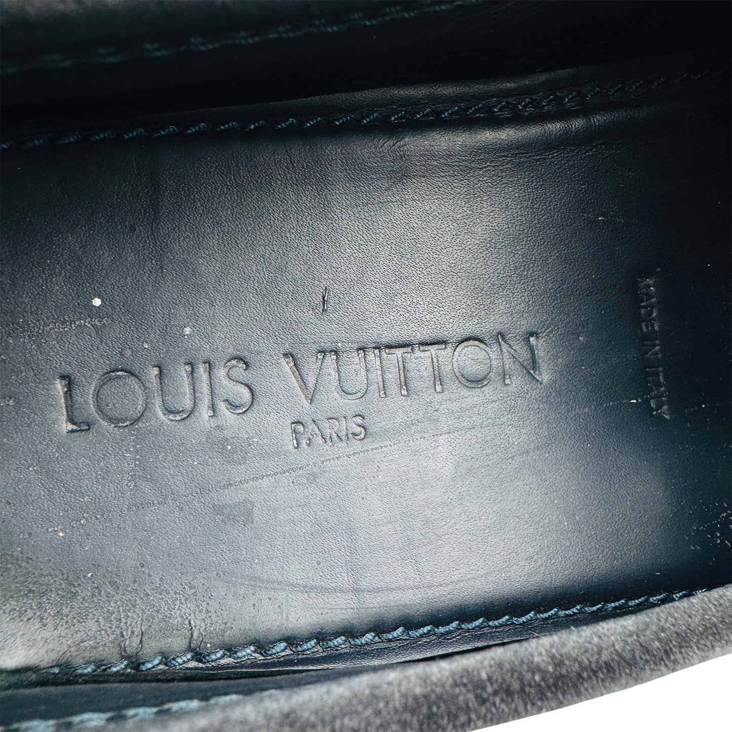 Louis Vuitton Men's Navy Blue Suede Loafers (Size 45/45.5)