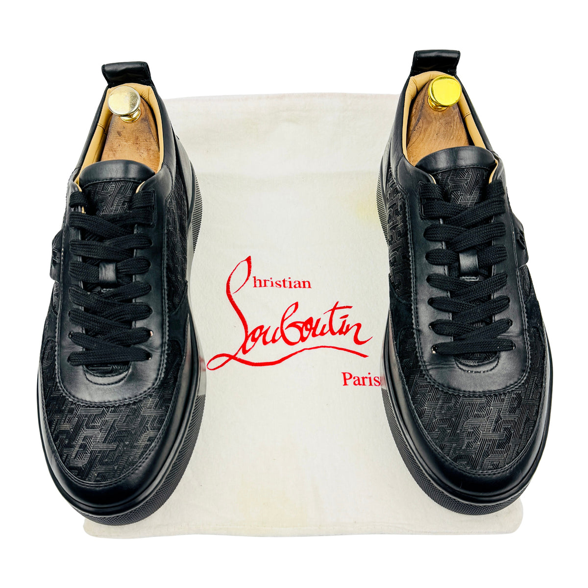 Christian Louboutin Happyrui Black Leather Sneakers (Size 43)