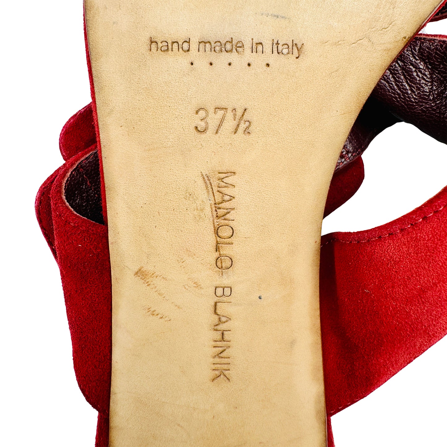 Manolo Blahnik Titubanew 50 Burgundy Heels (Size 37.5)