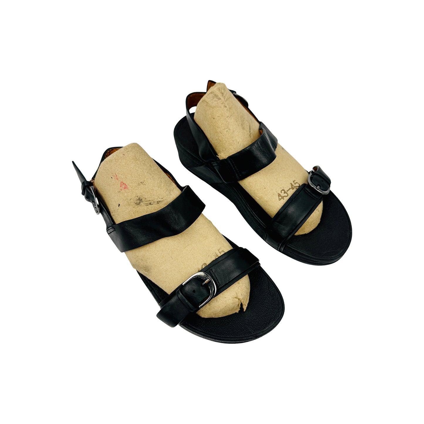 FitFlop Black Leather Back Strap Sandals (Size 38)