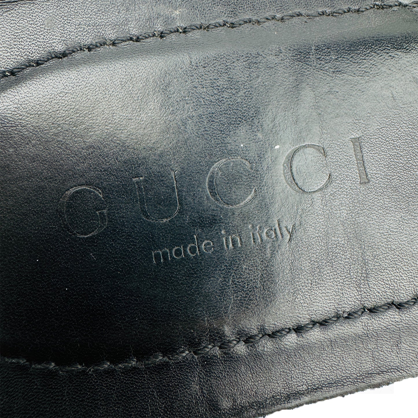 Gucci Men's Black GG Monogram Slides (Size 42)