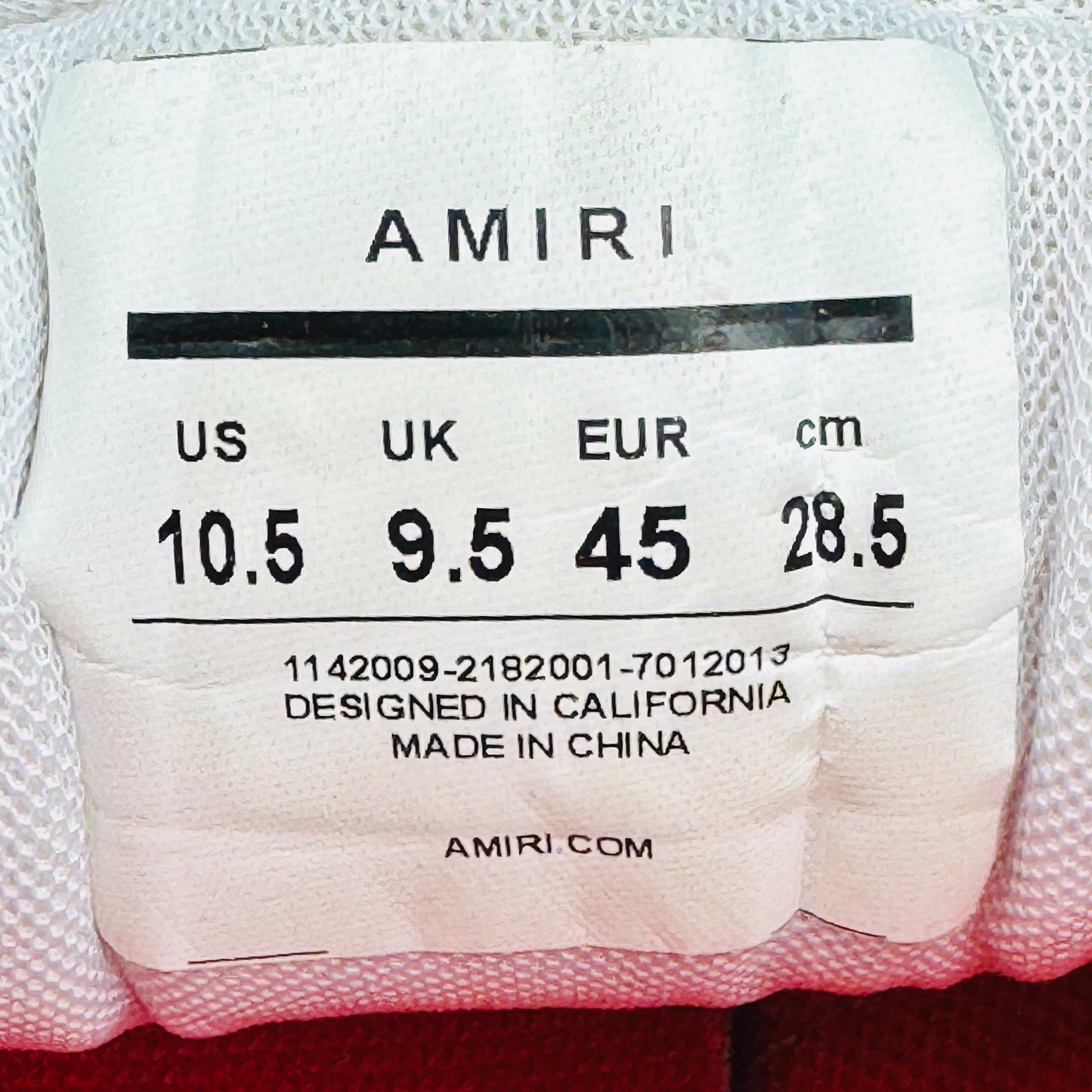 Amiri Men's Skel Top High 'White Red' Sneakers (Size 45)