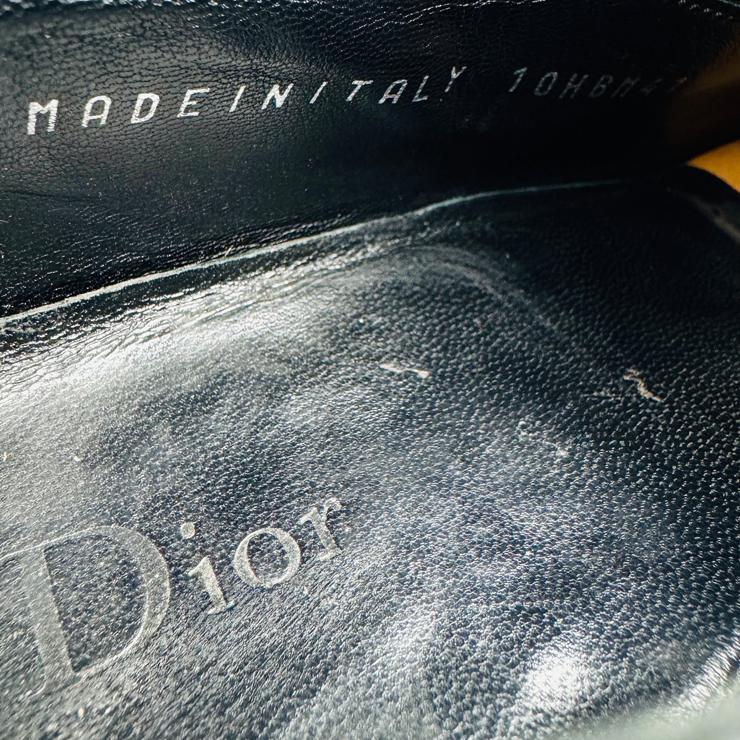Dior Men's Black Wholecut Leather Oxfords (Size 42)