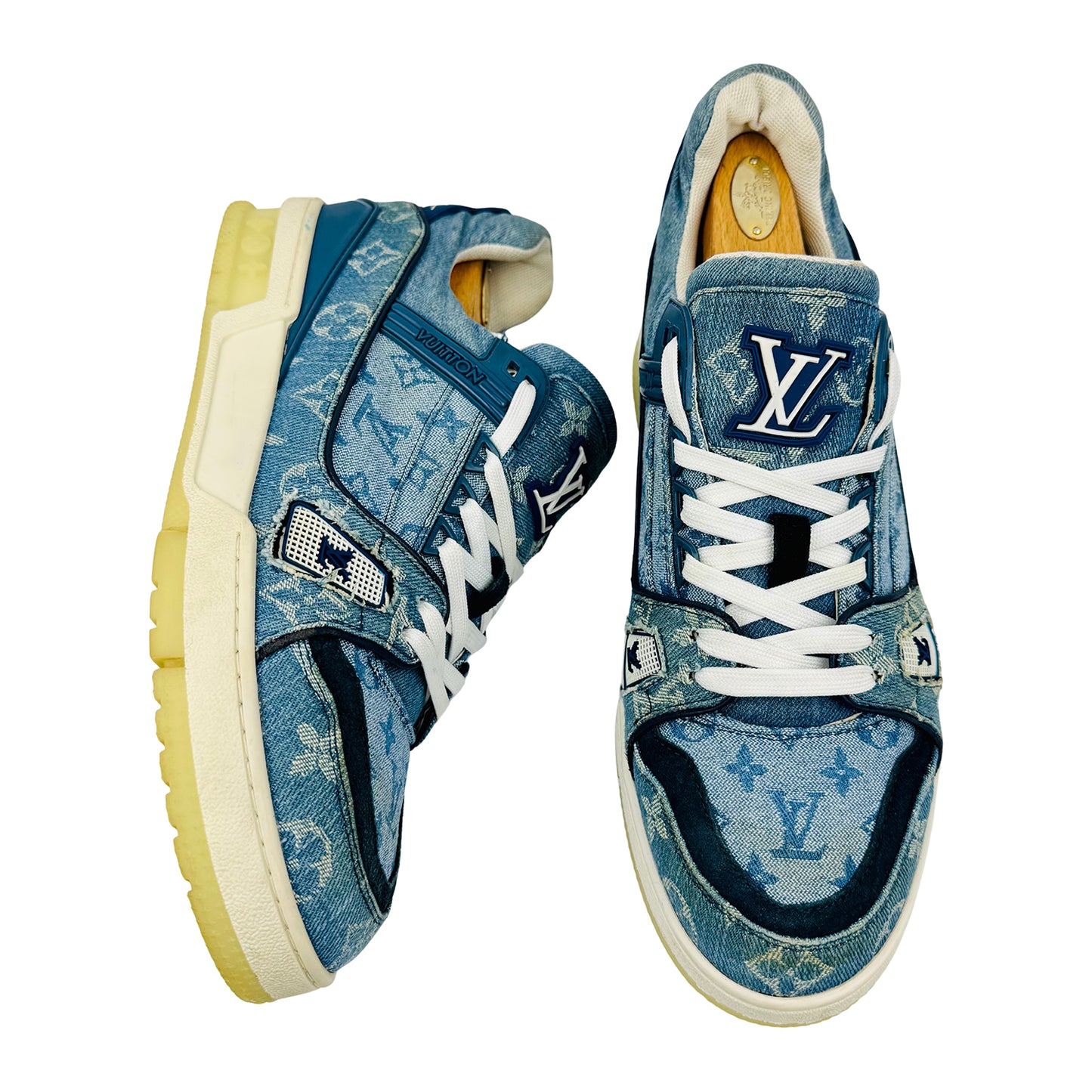 Louis Vuitton Blue Denim Monogram Sneakers (Size 43.5/44) - 1A8TSJ