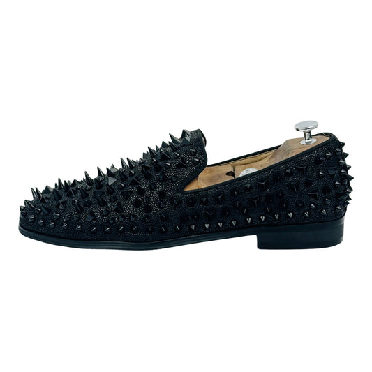 LTTL Men's Black Spiked Loafers (Size 45)