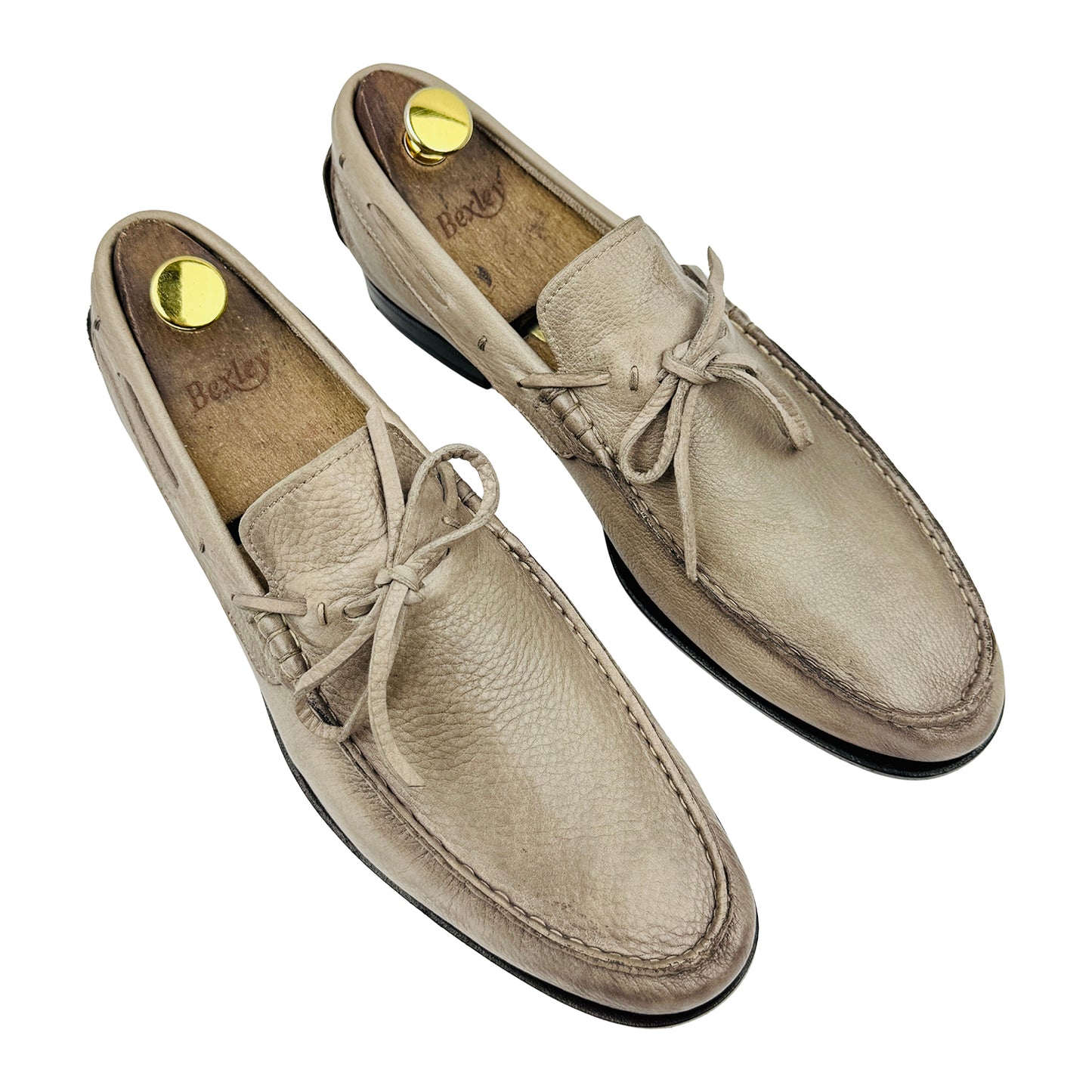 Santoni Men's Beige Leather Loafers (Size 42)