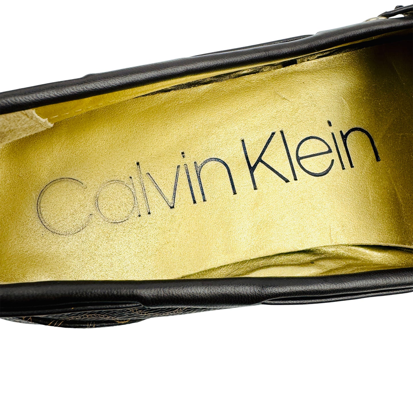 Calvin Klein Linca Monogram Leather Loafers (Size 40)