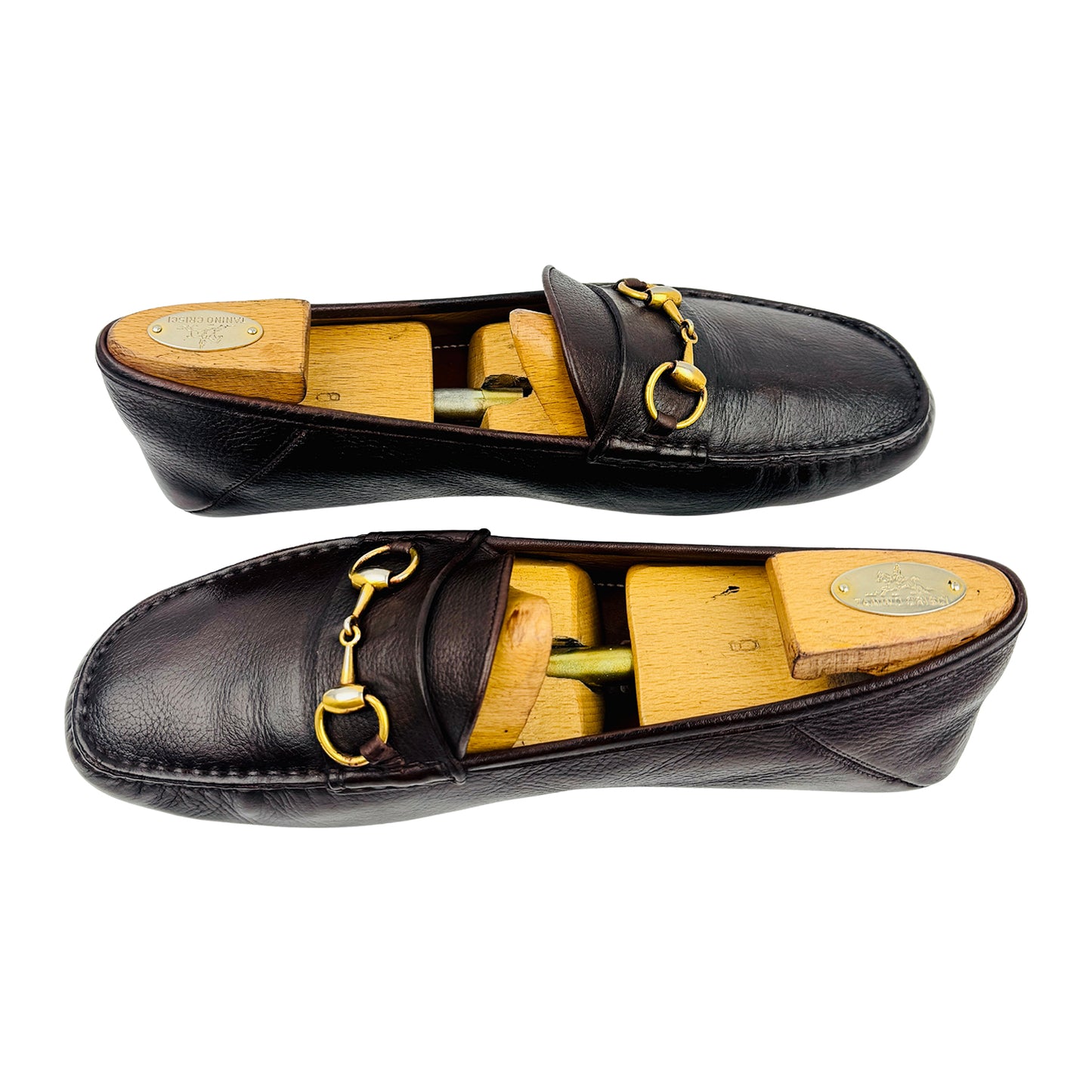 Gucci Men's Dark Brown Leather Horsebit Loafers (Size 44)