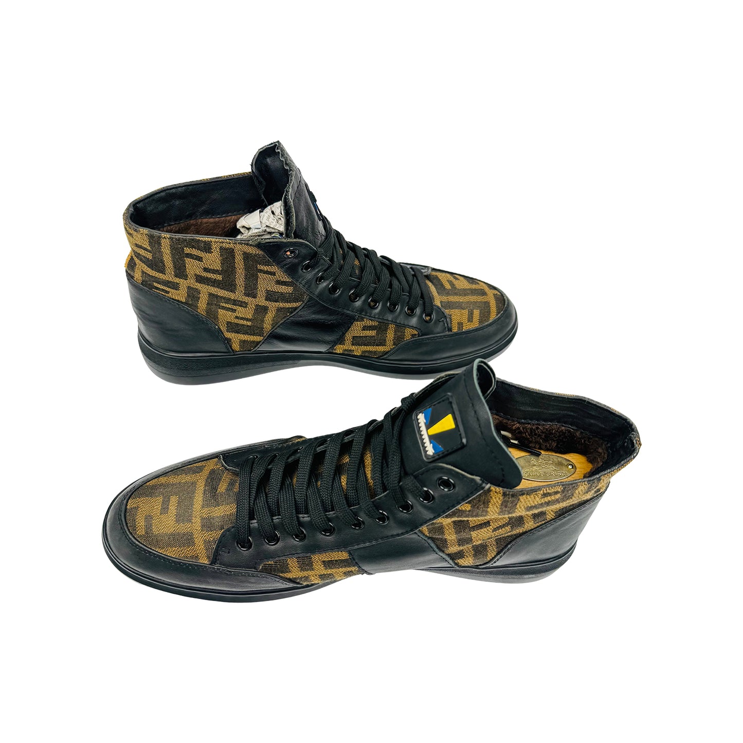 Fendi Men's FF Monogram High-Top Sneakers (Size 43.5/44)