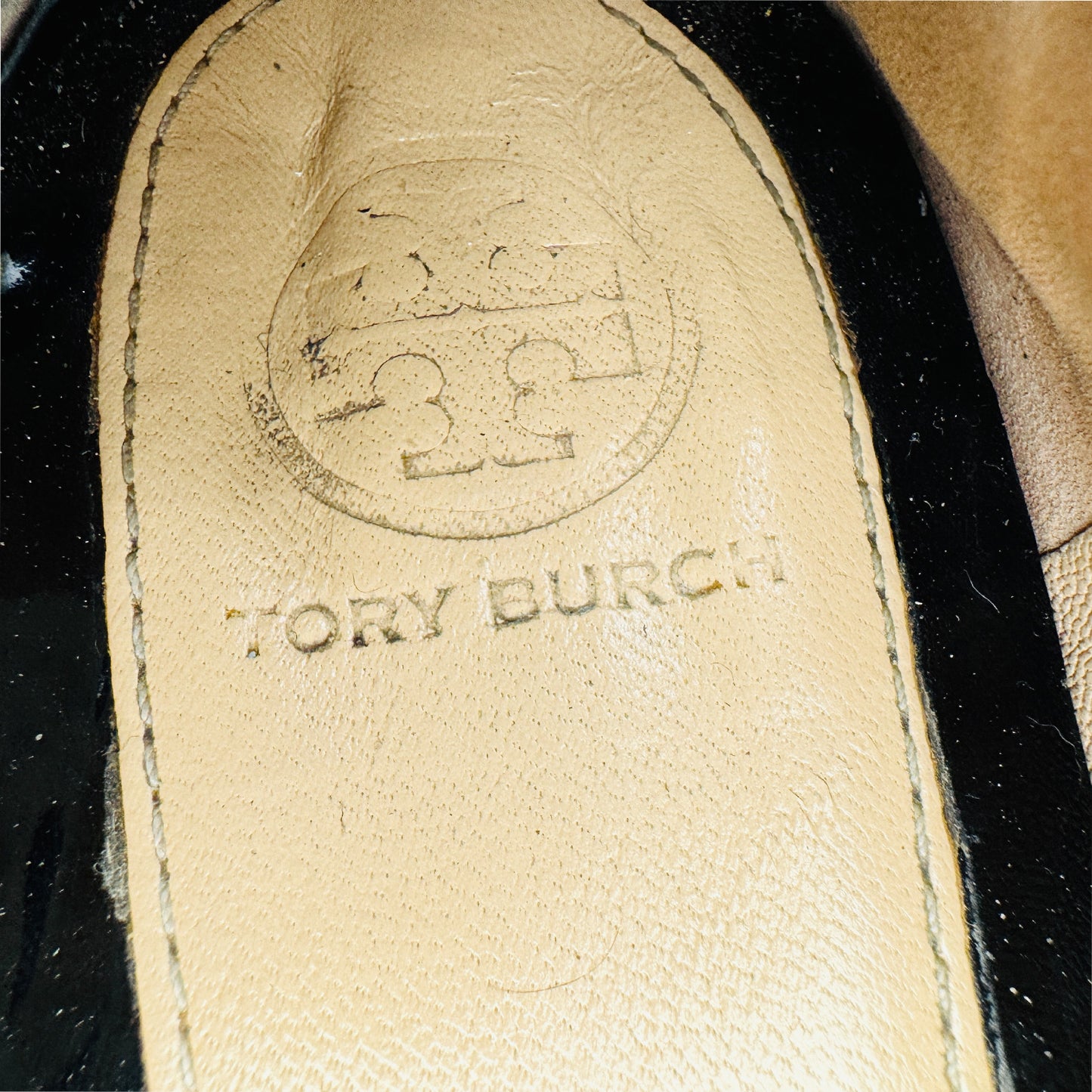 Tory Burch Black Patent Leather Block Heels (Size 38.5)