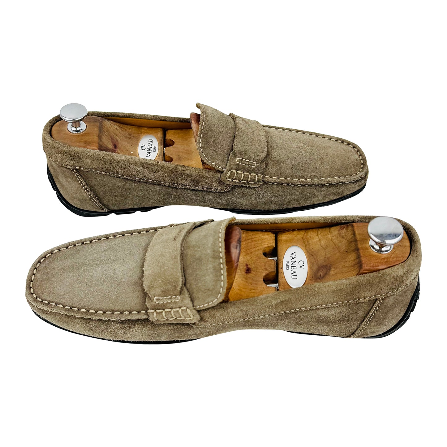 Geox Men's Taupe Suede Loafers (Size 44)