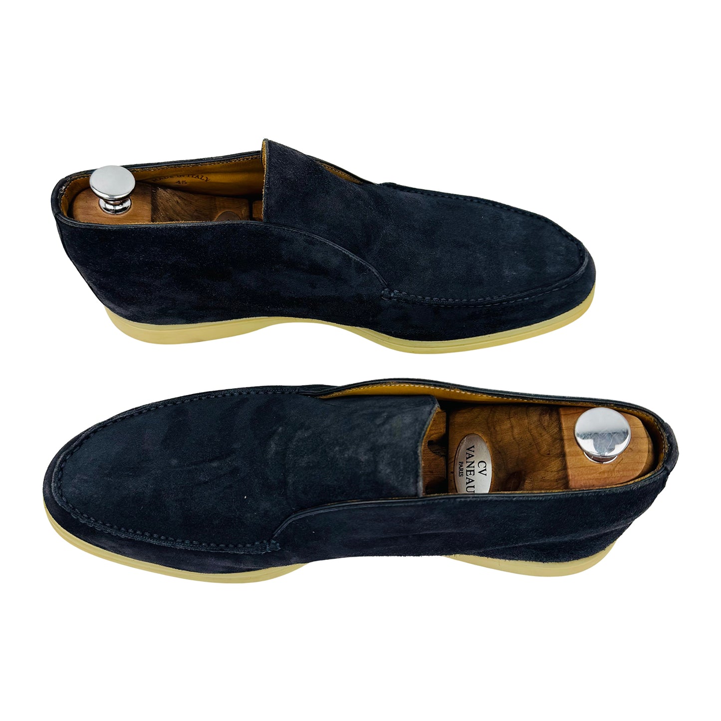 Loro Piana Open Walk Midnight Blue Ankle Boots (Size 45)