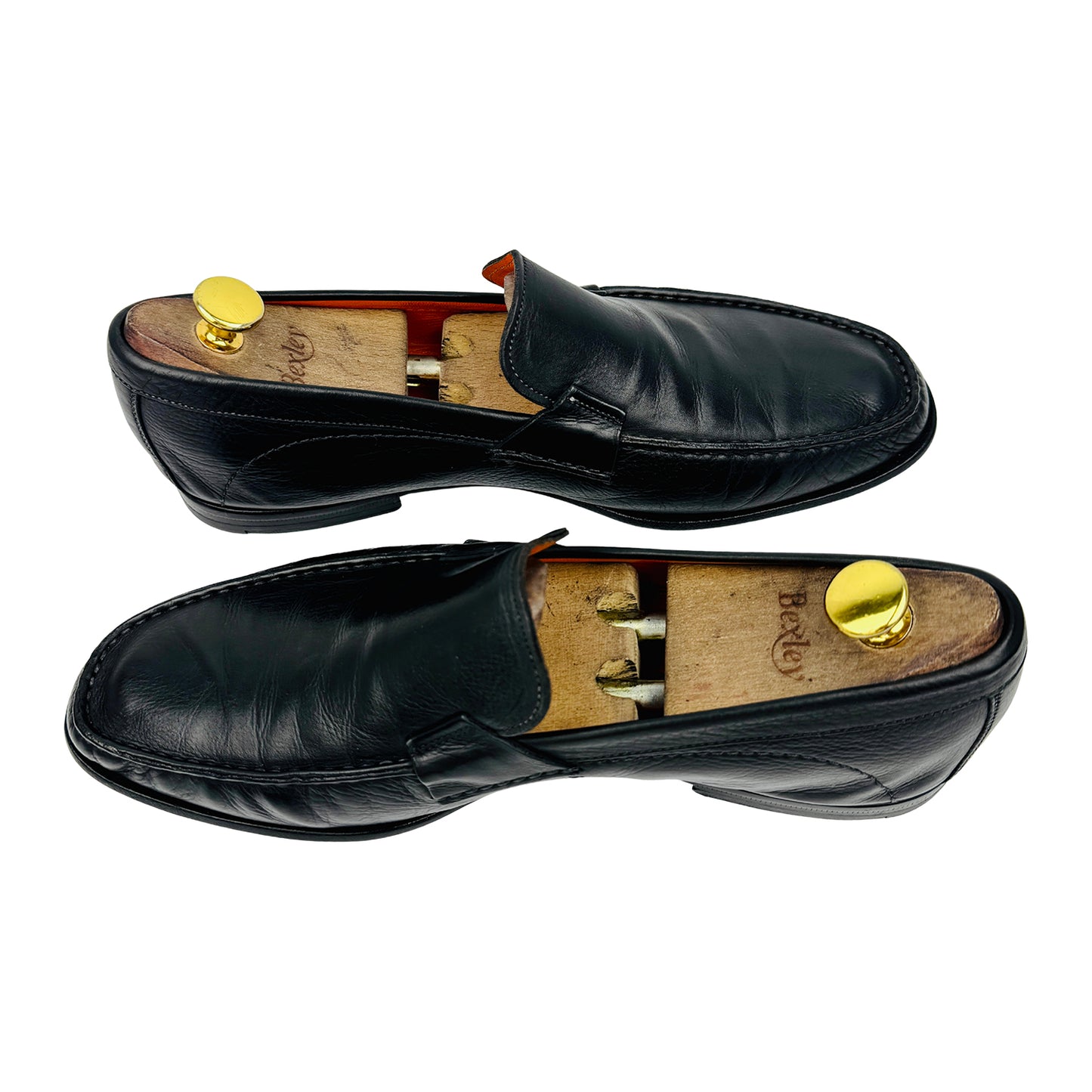 Santoni Men's Black Leather Loafers (Size 43/43.5)