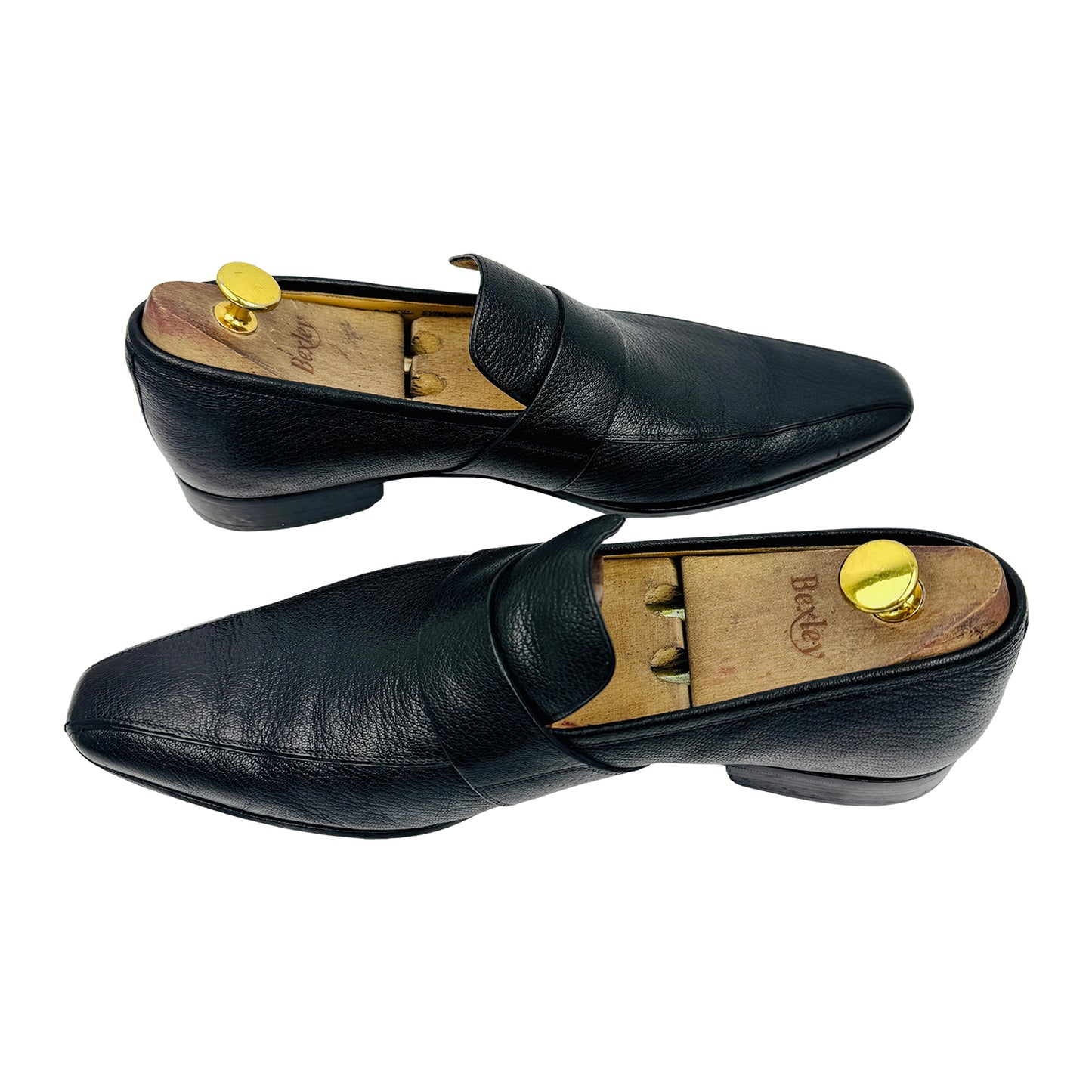 Bally Men's Black Grained Leather Shoes (Size 42.5)