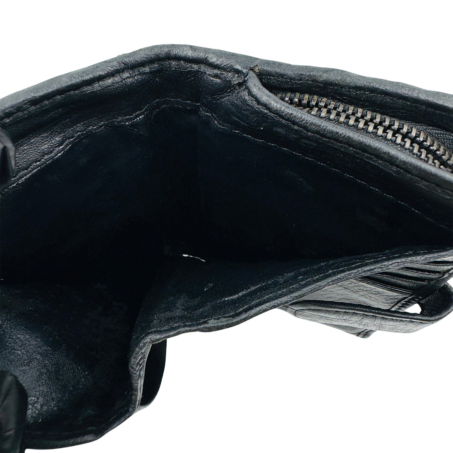 Bottega Veneta Intrecciato Black Leather Zip Around Wallet