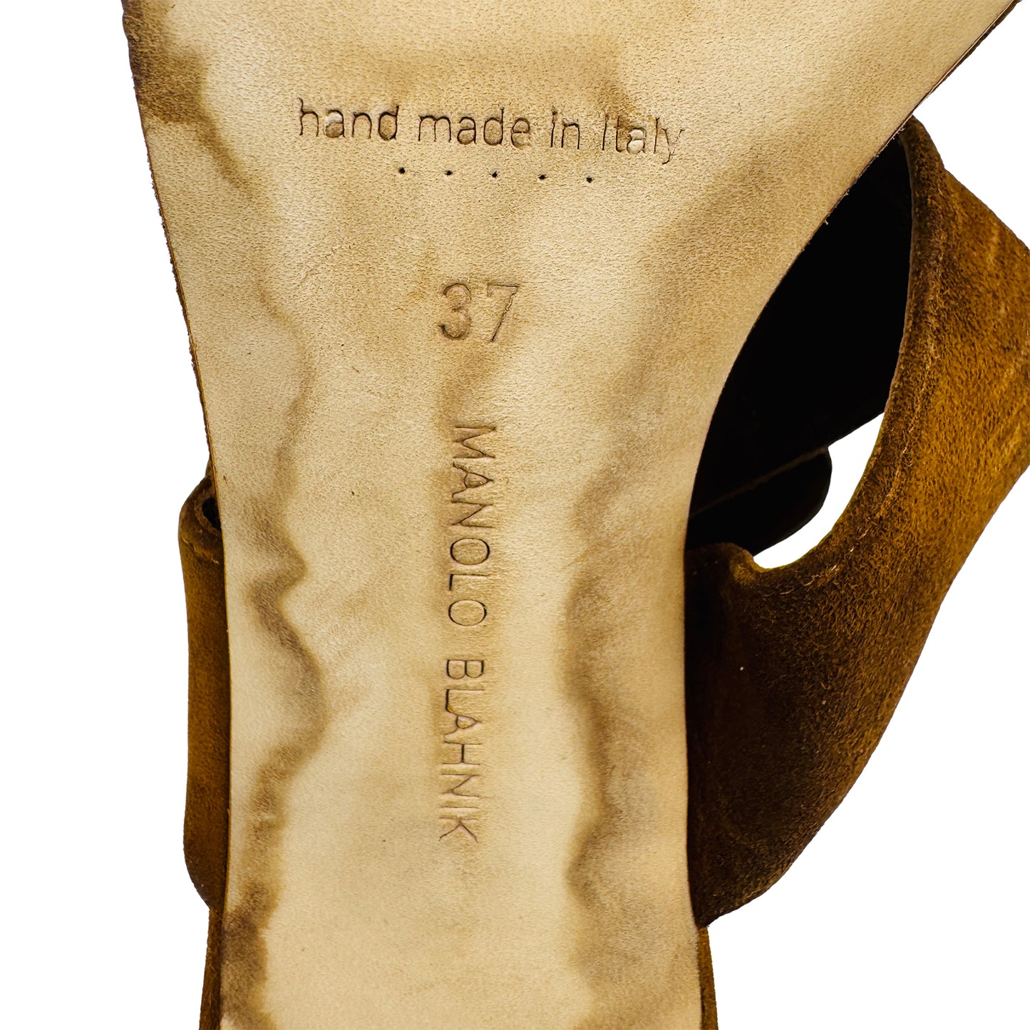 Manolo Blahnik Gable Brown Suede Heels (Size 37)