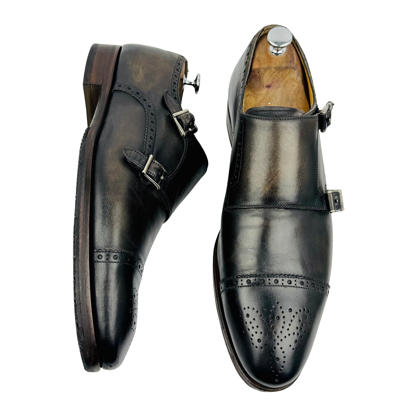 Magnanni Double Monk Strap Two Tone Shoes (Size 46)