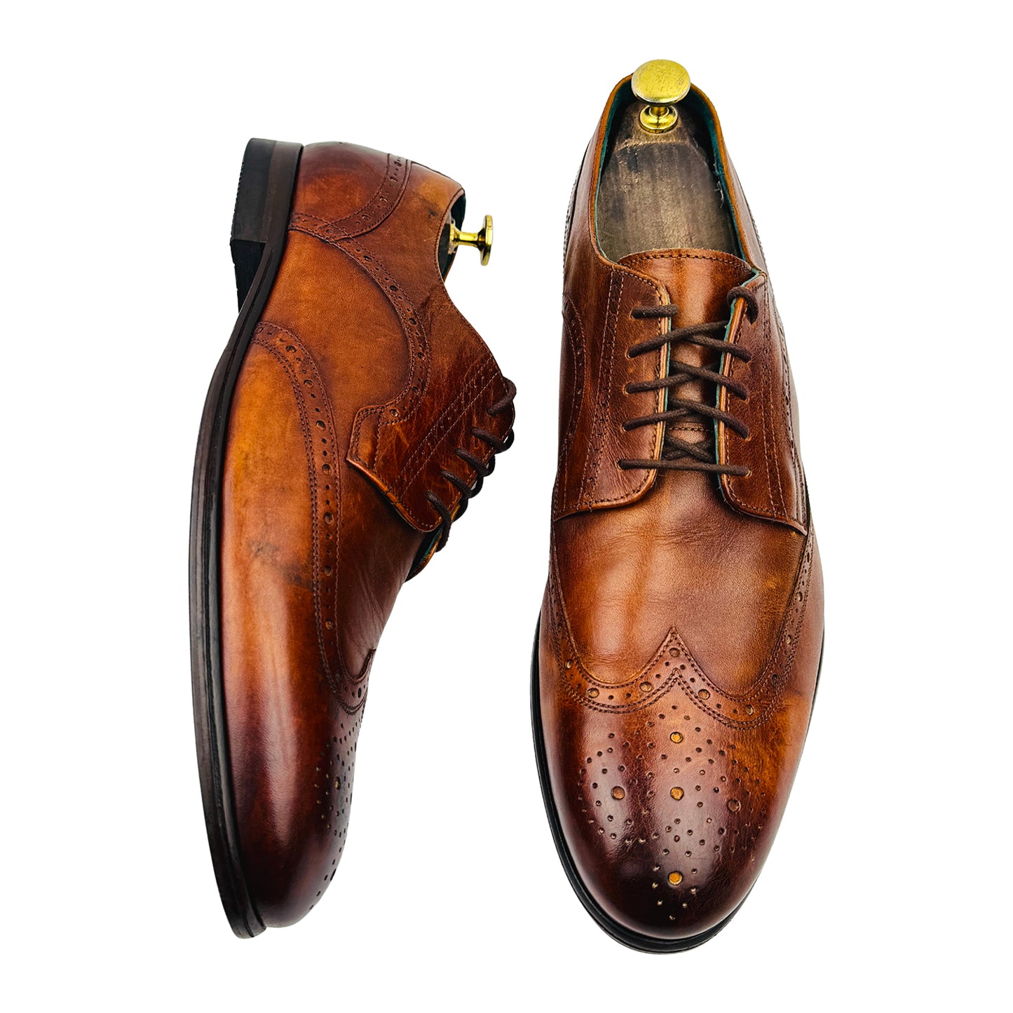 Ted Baker Men's Brown Leather Derby Shoes (Size 45)