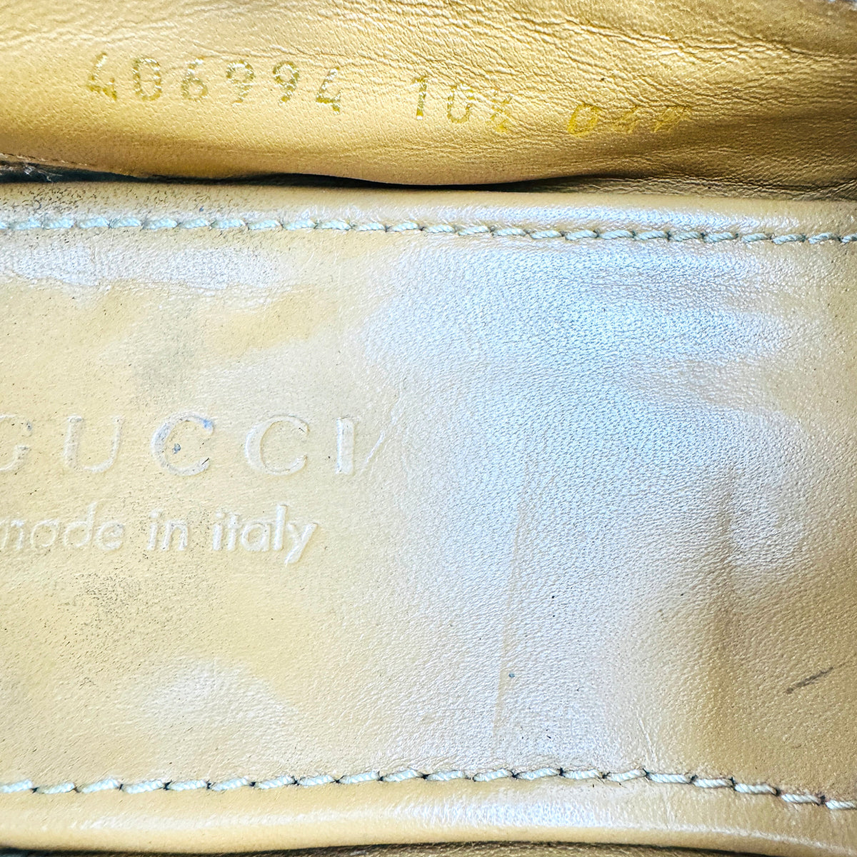 Gucci Jordaan Leather Horsebit Loafers (Size 44)