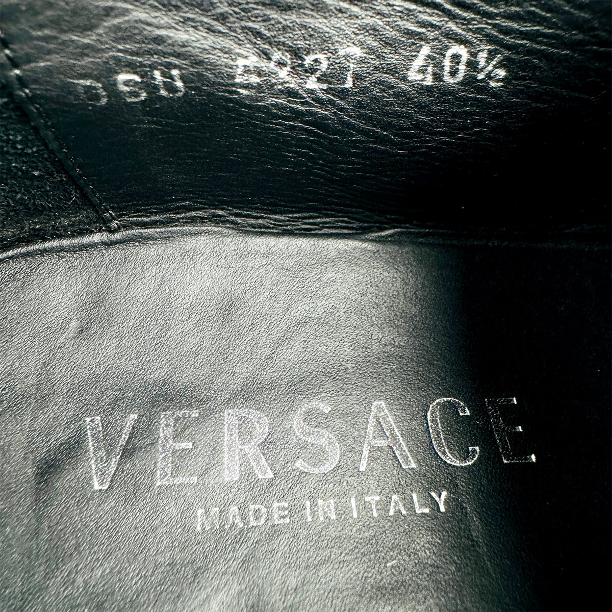 Versace Black Leather Cap Toe Derby Shoes (Size 41)