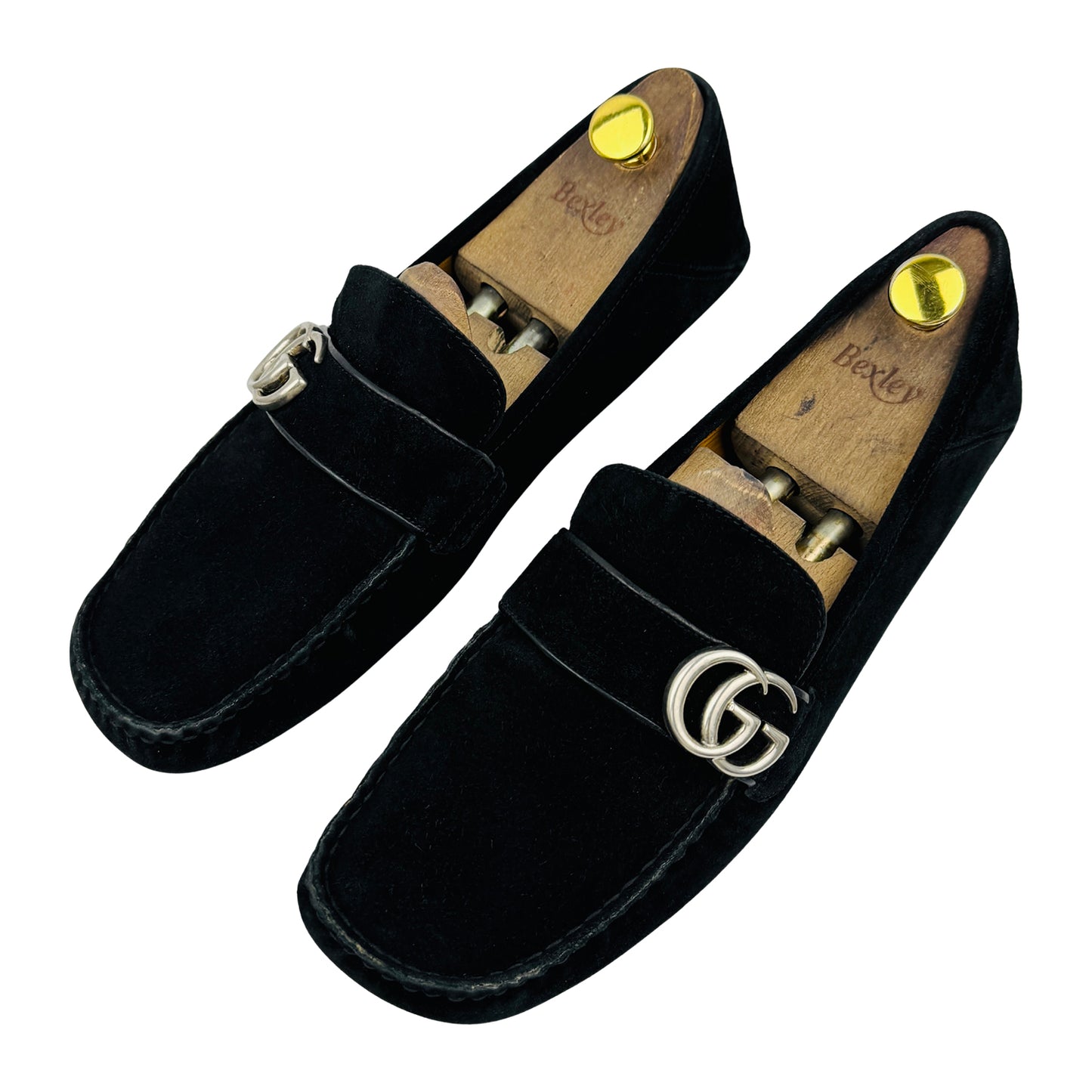 Gucci Men's Interlocking G Black Suede Loafers (Size 44/44.5)