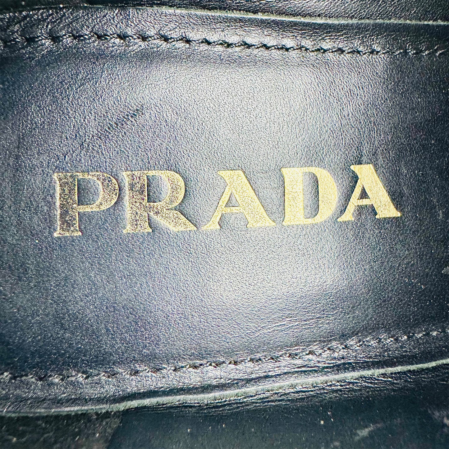 Prada Brushed Leather Black Loafers (Size 38/38.5)