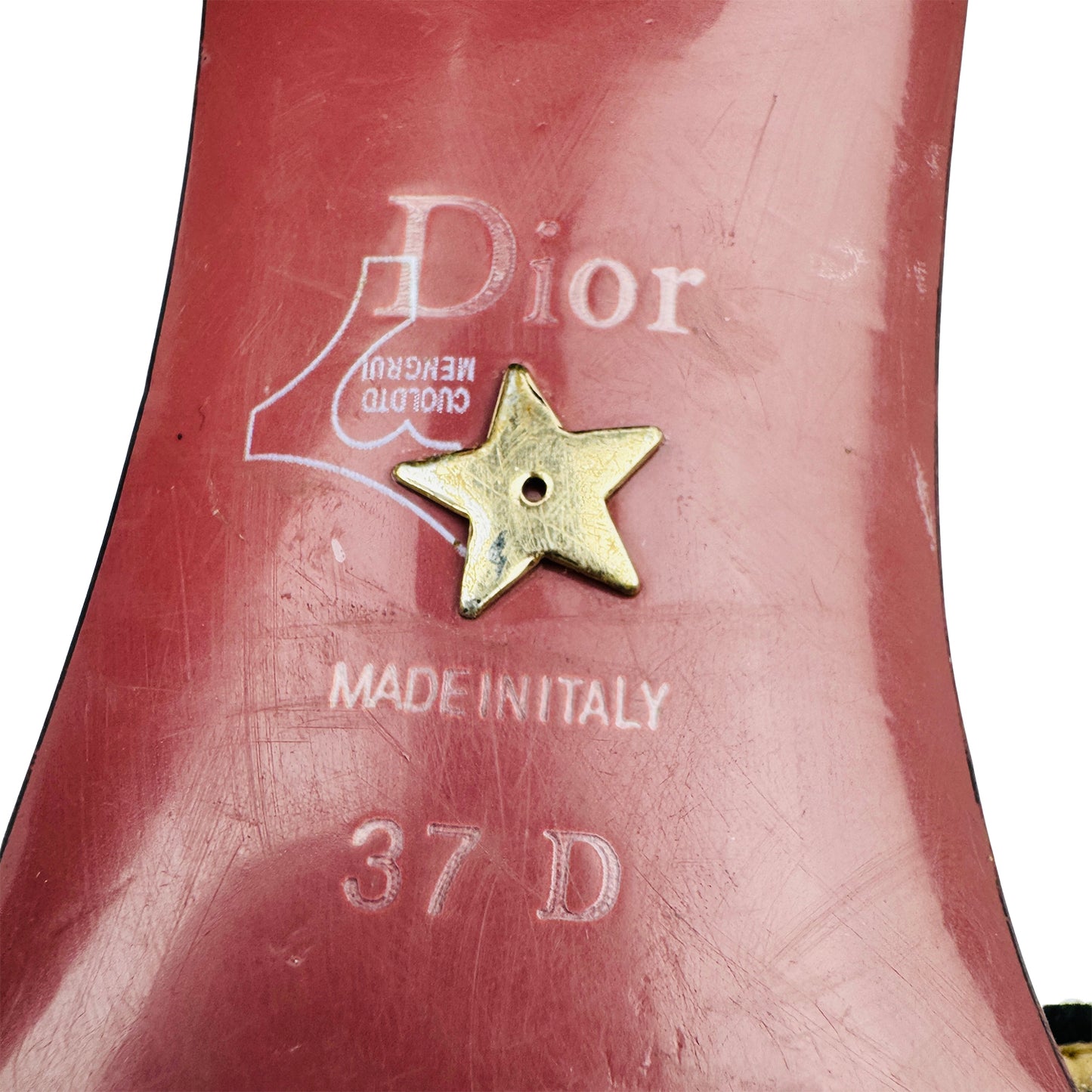 Dior Dway Black Leather Blocked Heels (Size 37)