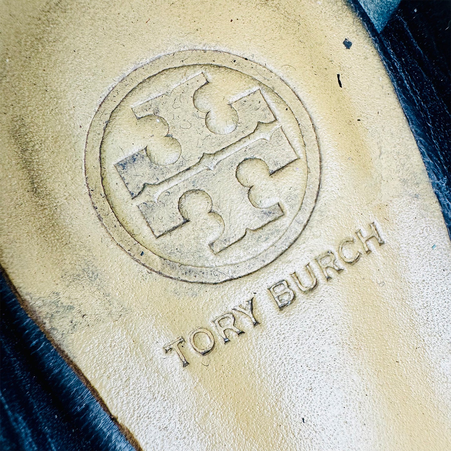 Tory Burch Black Leather Block-Heel Pumps (Size 37.5)