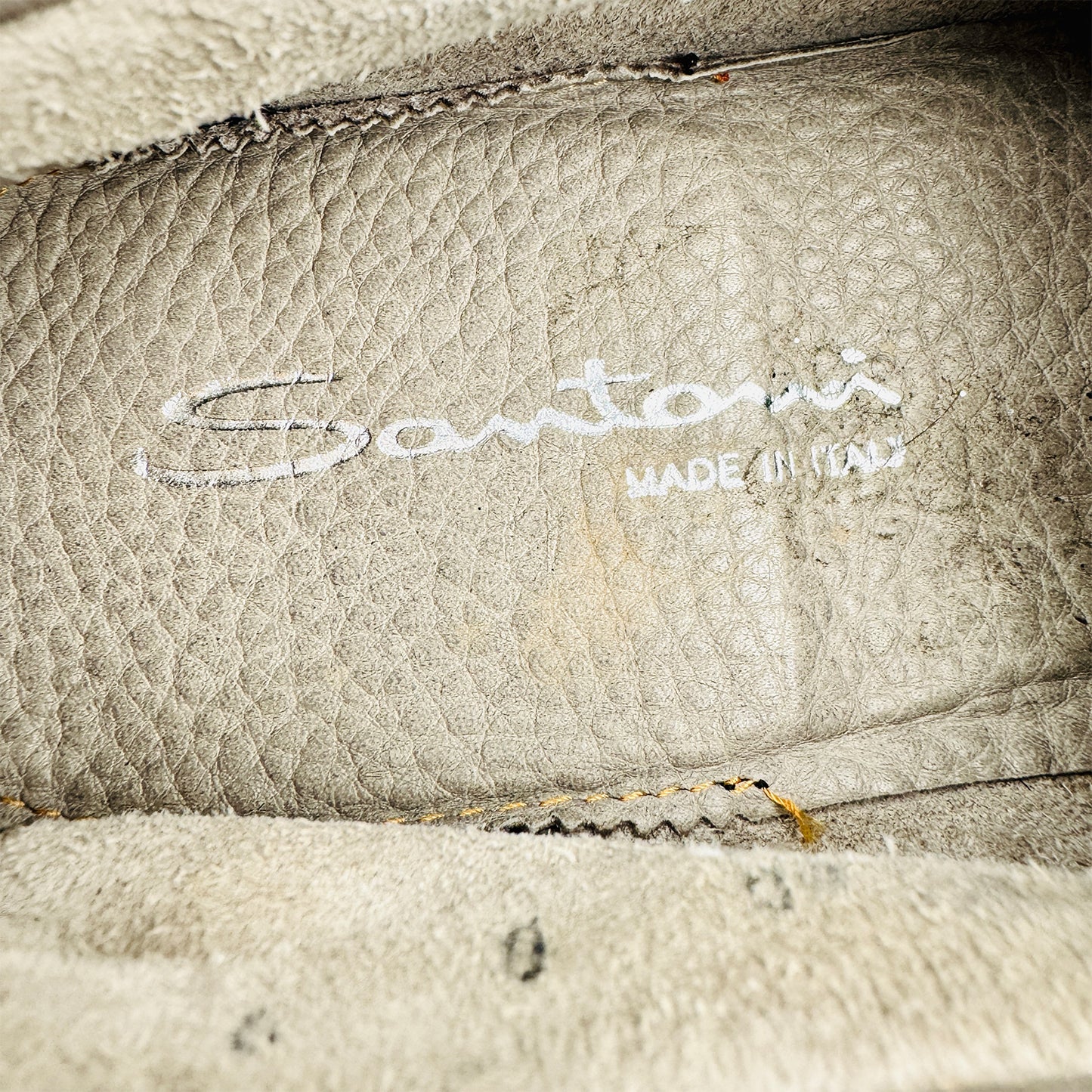 Santoni Men's Beige Leather Loafers (Size 42)