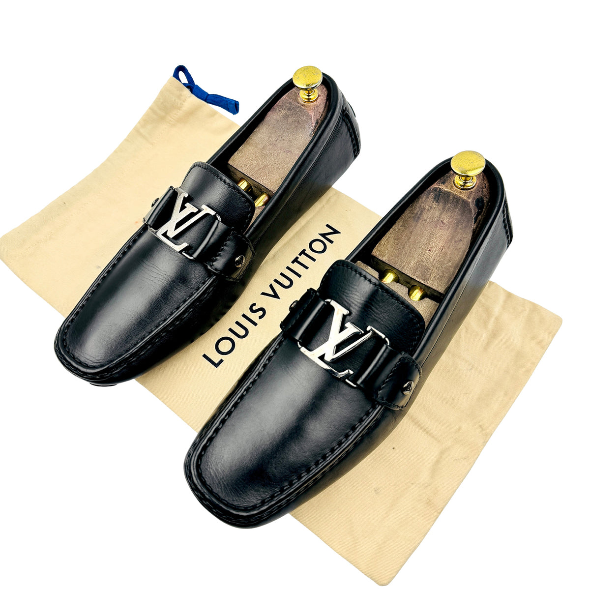 Louis Vuitton Monte Carlo Black Leather Loafers (Size 43)