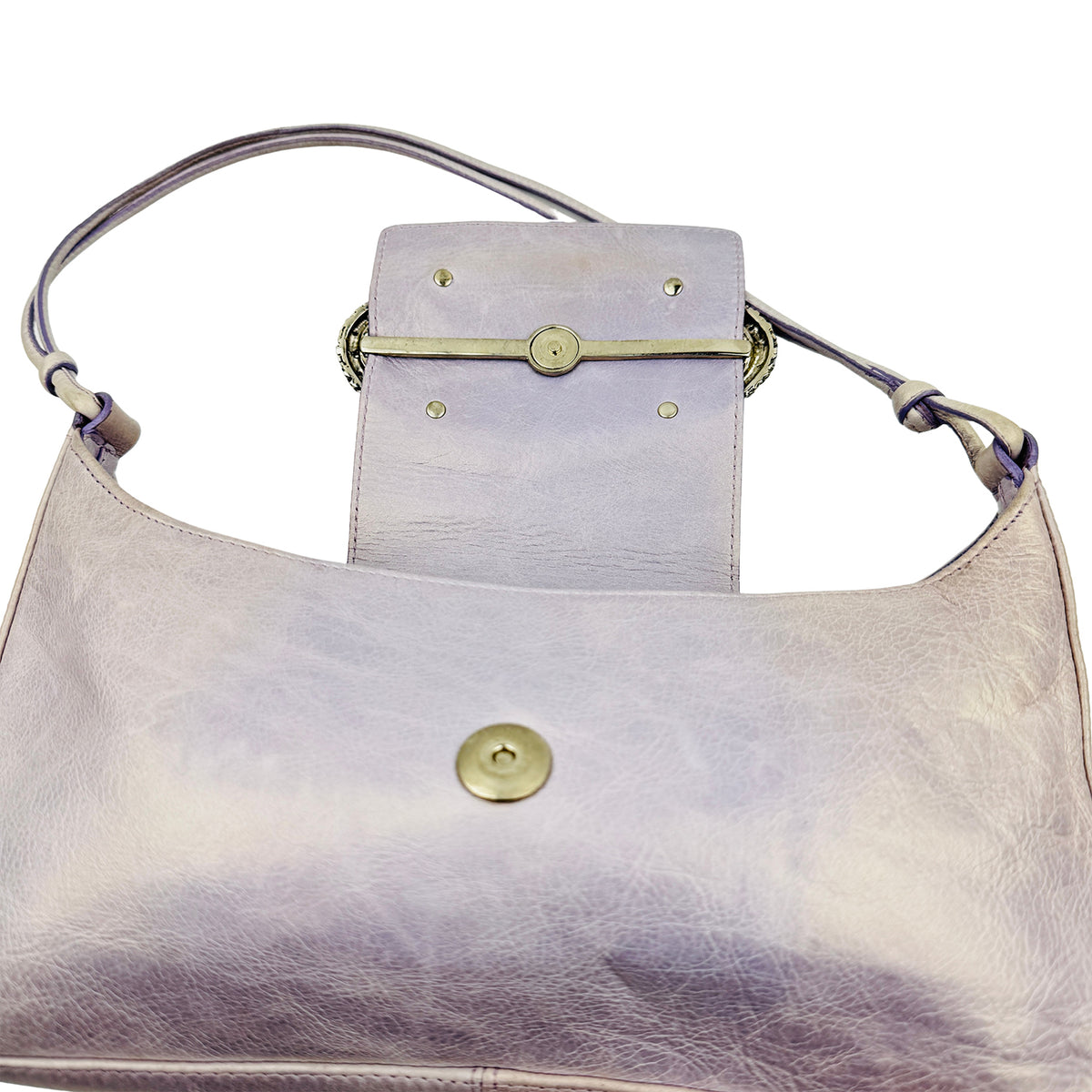 Claudio Orciani Metallic Leather Shoulder Bag