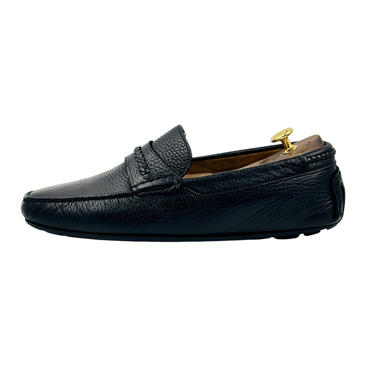 Massimo Dutti Black Leather Driving Loafers (Size 42/42.5)