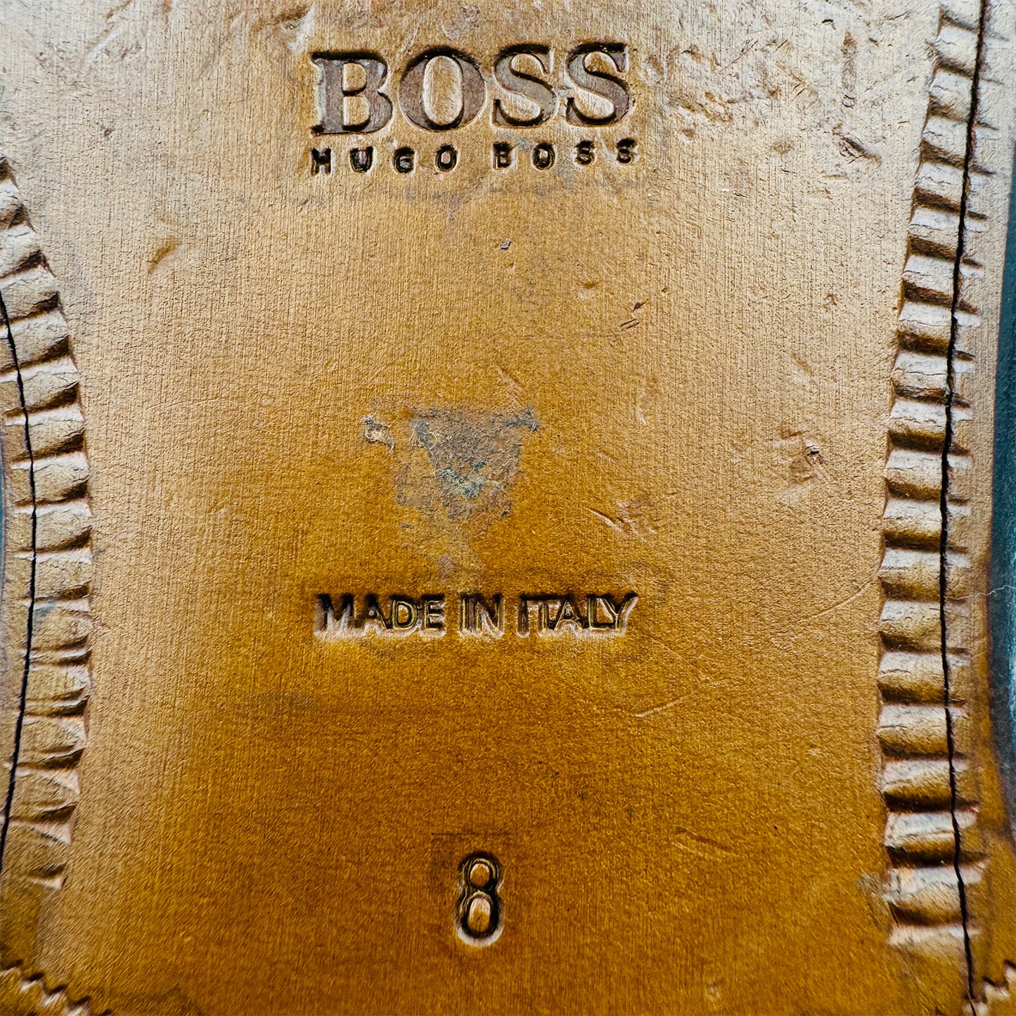 Hugo Boss Men's Dark Brown Leather Derby Shoes (Size 43)