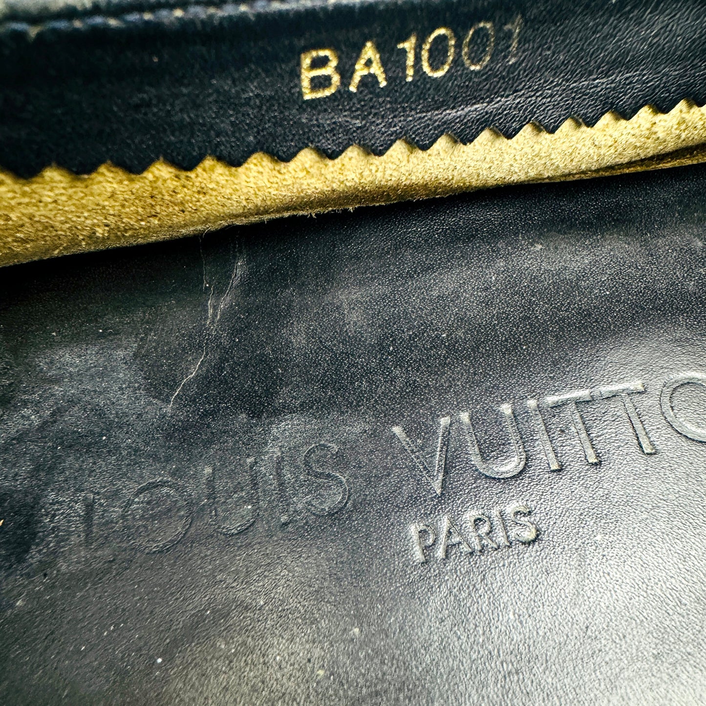 Louis Vuitton Men's Black Leather Loafers (Size 38)