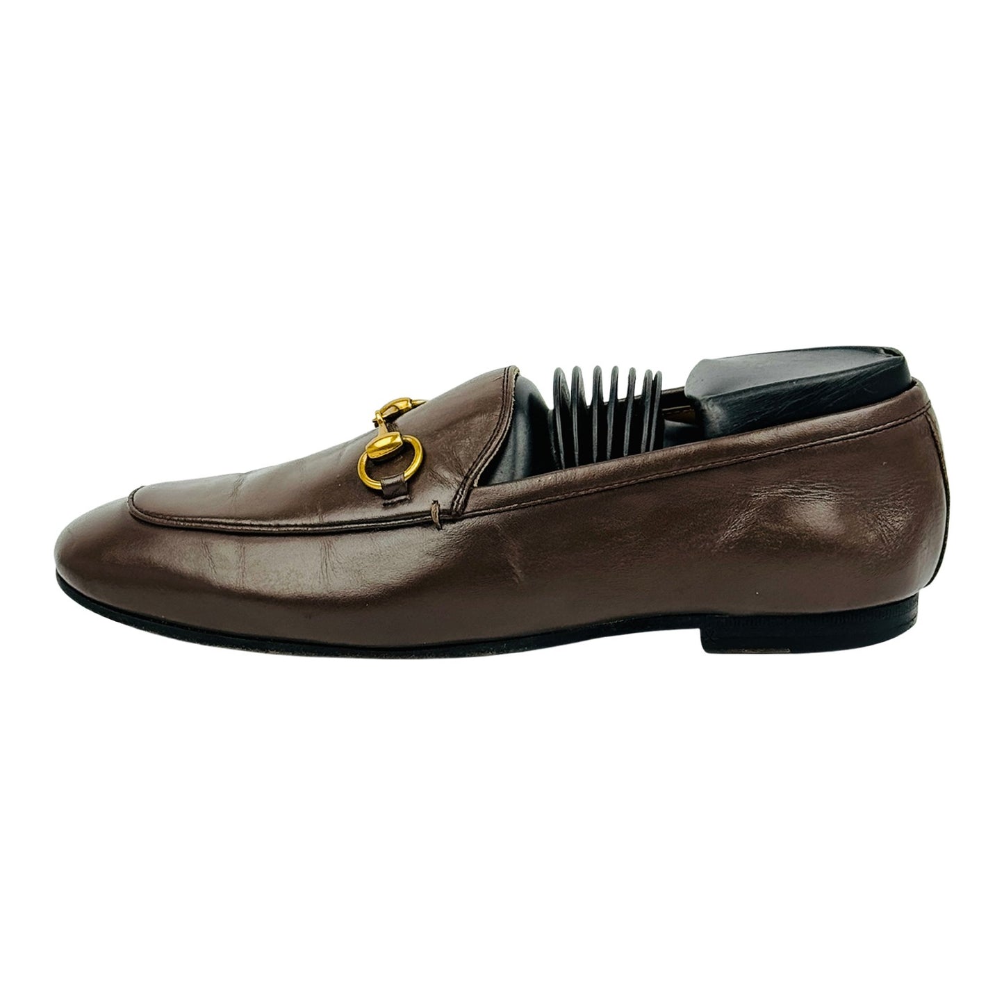 Gucci Jordaan Horsebit Dark Brown Loafers (Size 37)