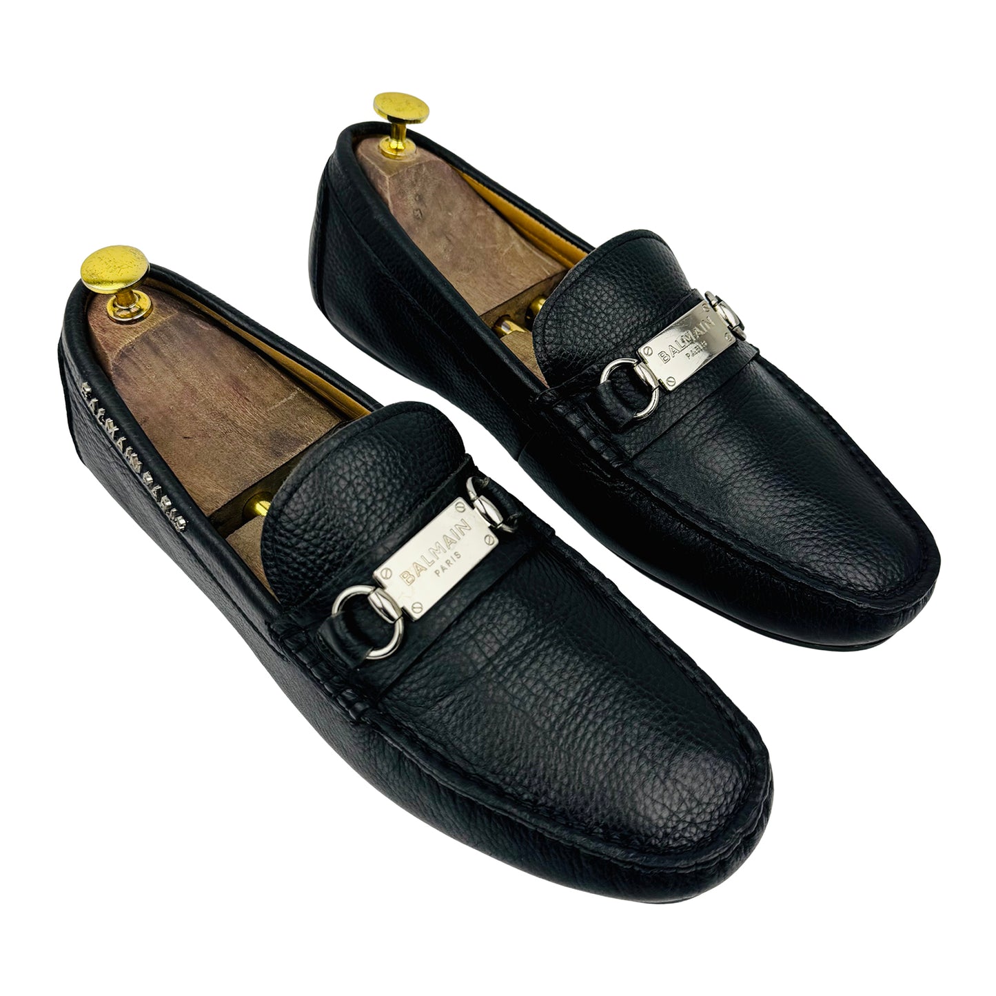 Balmain Paris Men's Black Horsebit Loafers (Size 42)