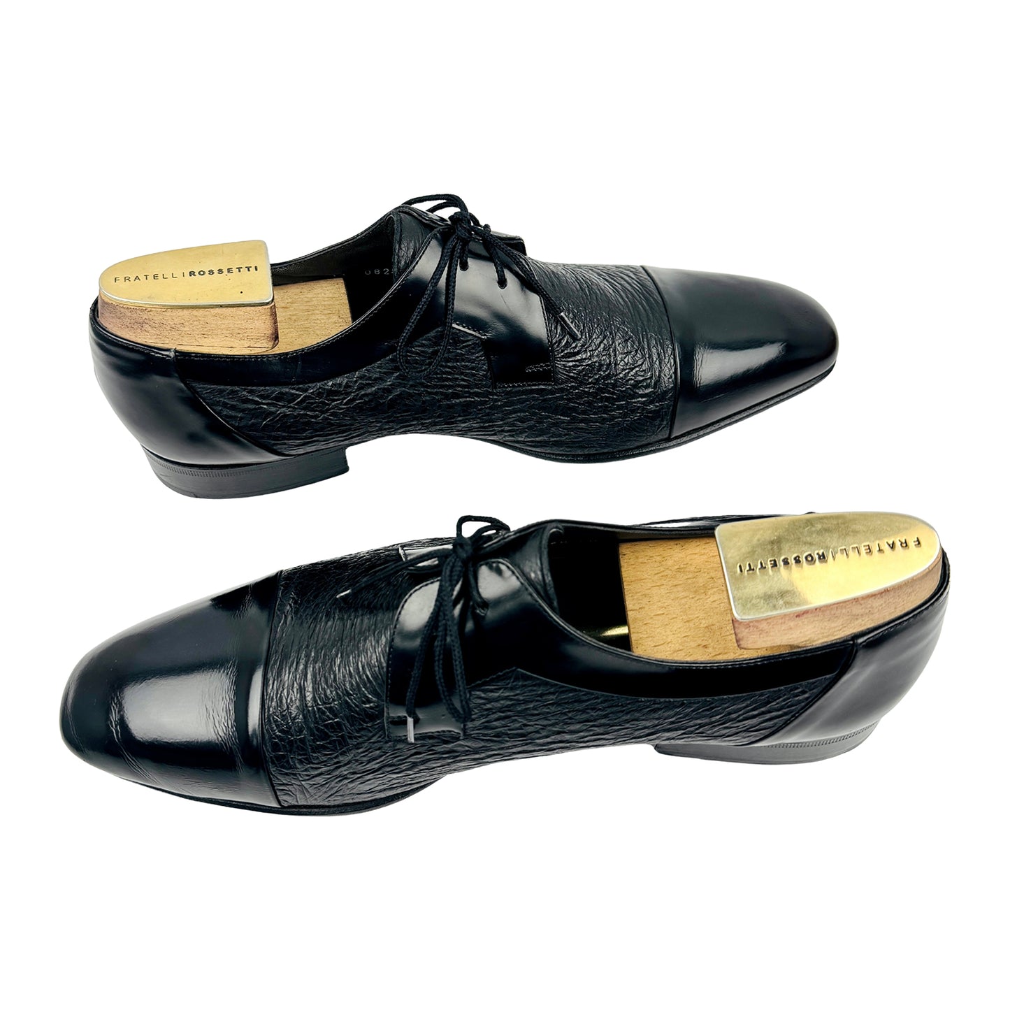 Moreschi Black Textured Leather Derby Shoes (Size 45)