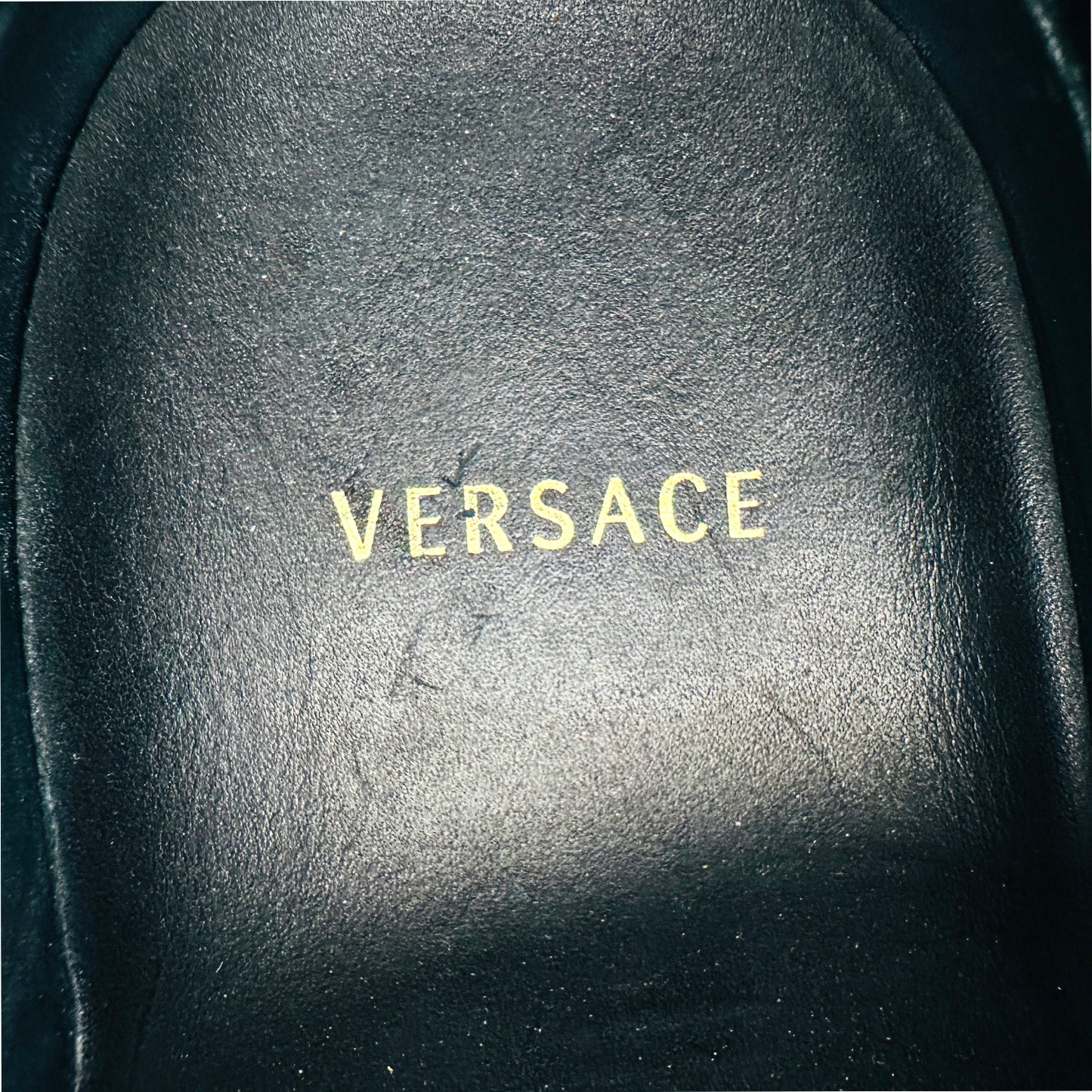 Versace 'White Black' Leather Sneakers (Size 39/39.5)